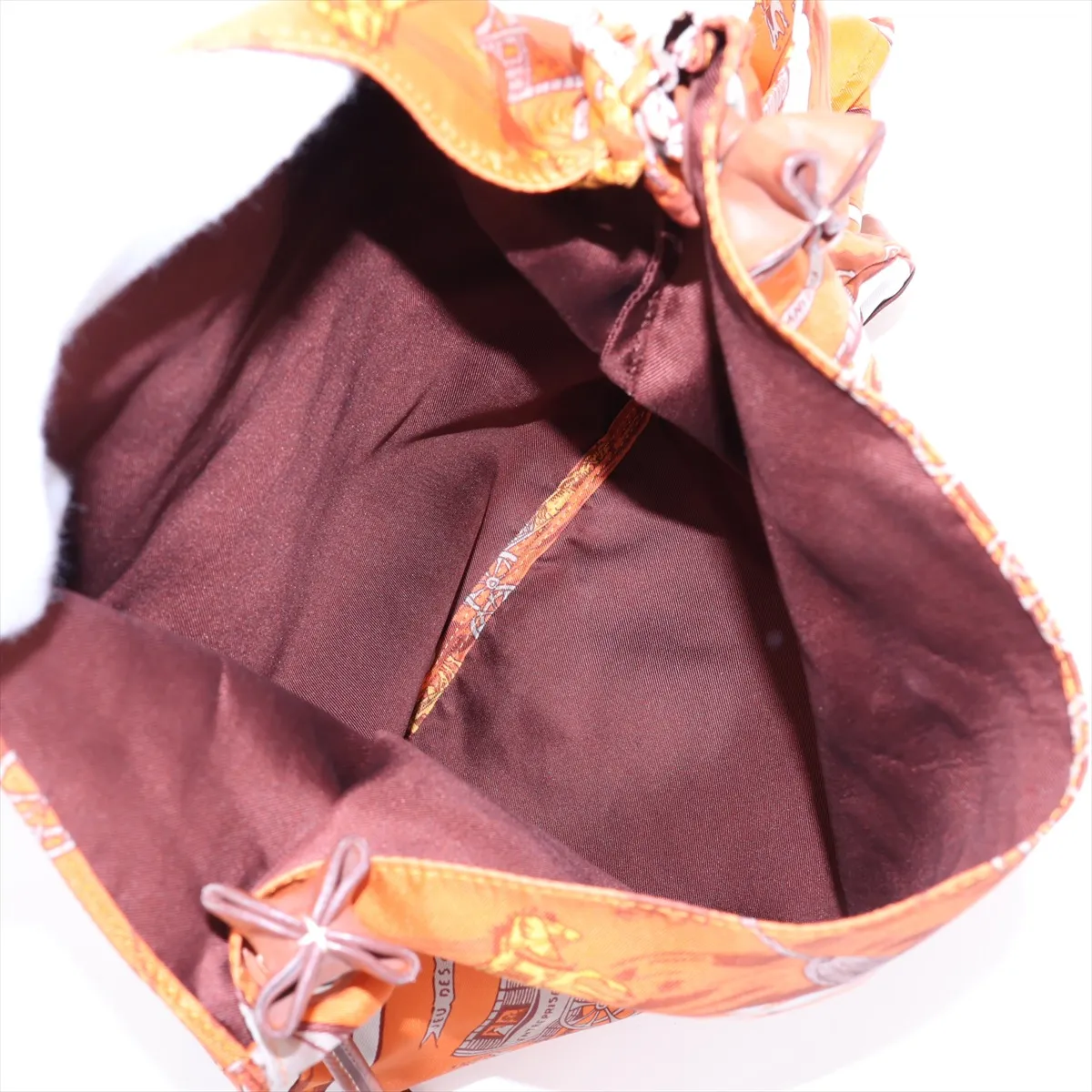 Silky City PM Silk x Leather Orange x Brown Silver Hardware L: 2008 — view 6