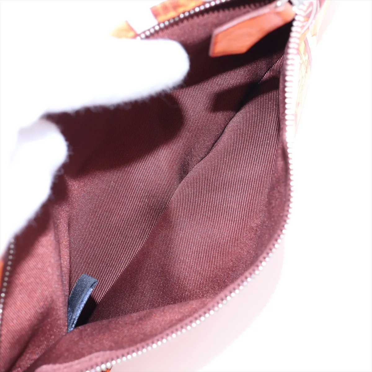 Silky City PM Silk x Leather Orange x Brown Silver Hardware L: 2008 — view 7