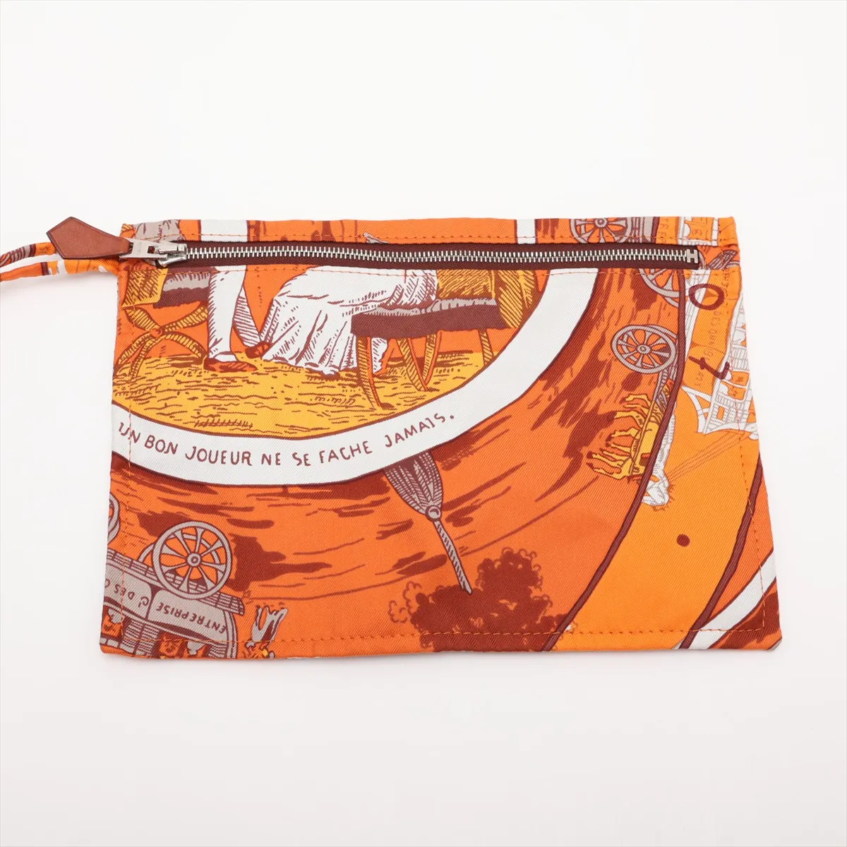 Silky City PM Silk x Leather Orange x Brown Silver Hardware L: 2008 — view 9