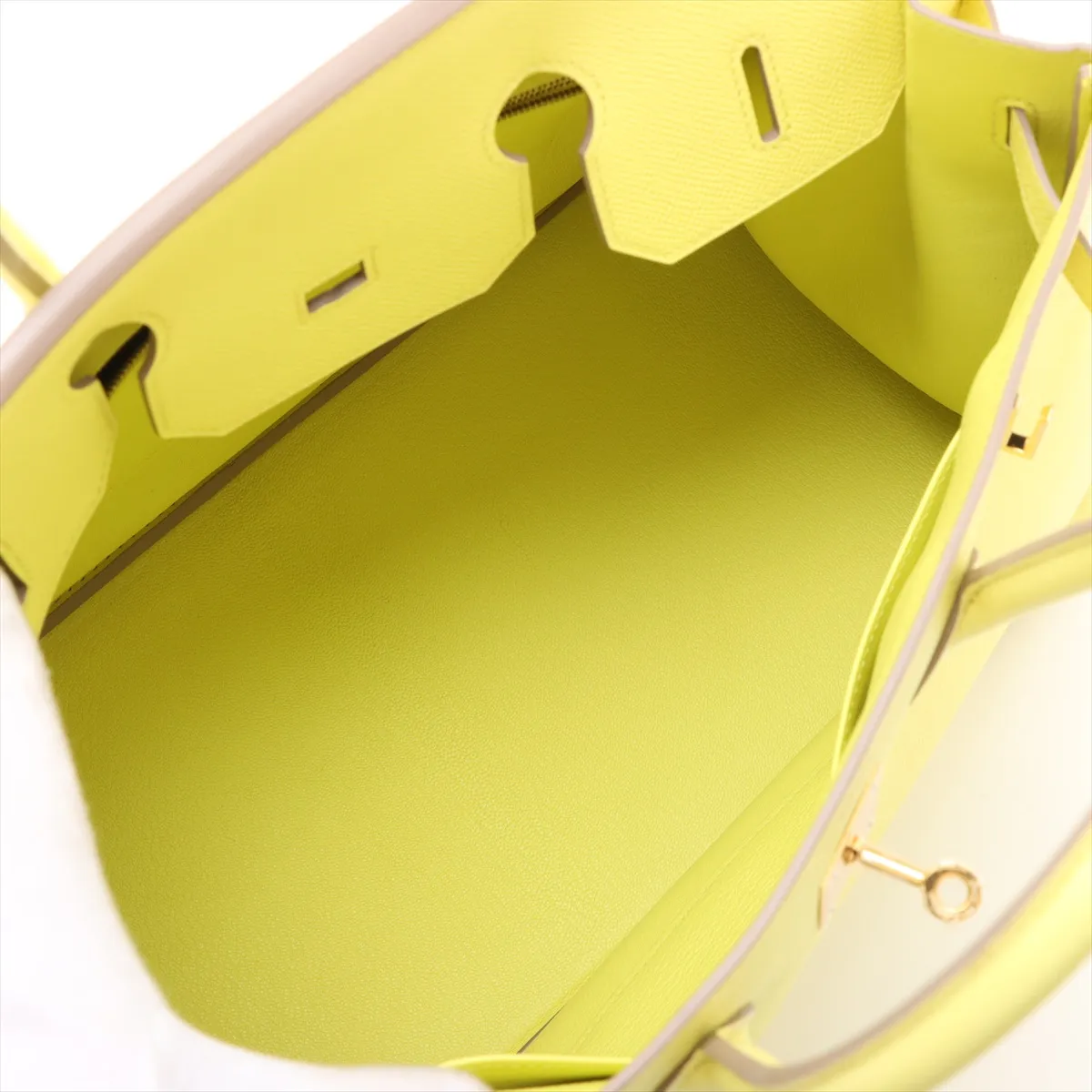 [Individually wrapped] Hermes Birkin 35 Letourne Vaux Epson Lime Pink Gold Hardware Q:2013 — view 7