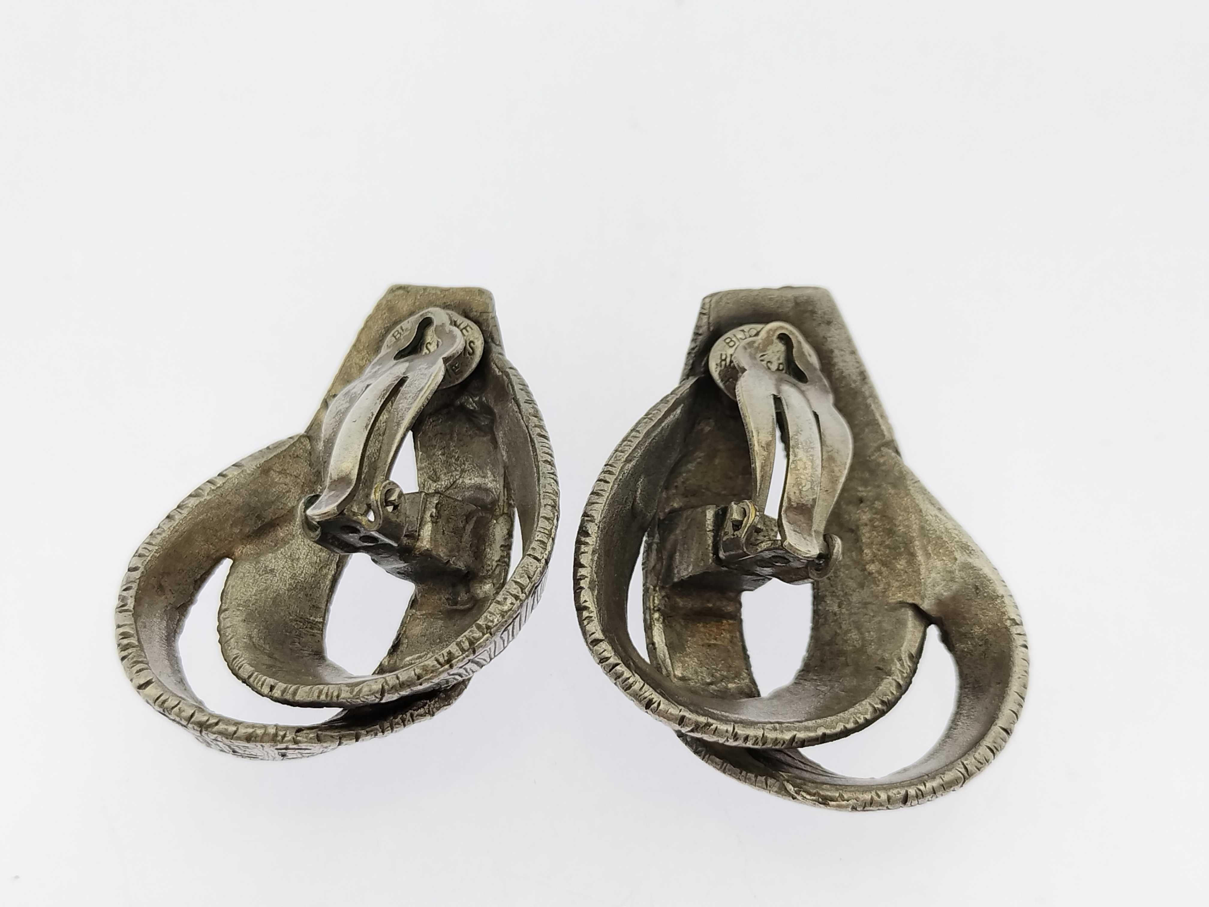 accessories, ribbon motif silver earrings, vintage earrings. — view 2