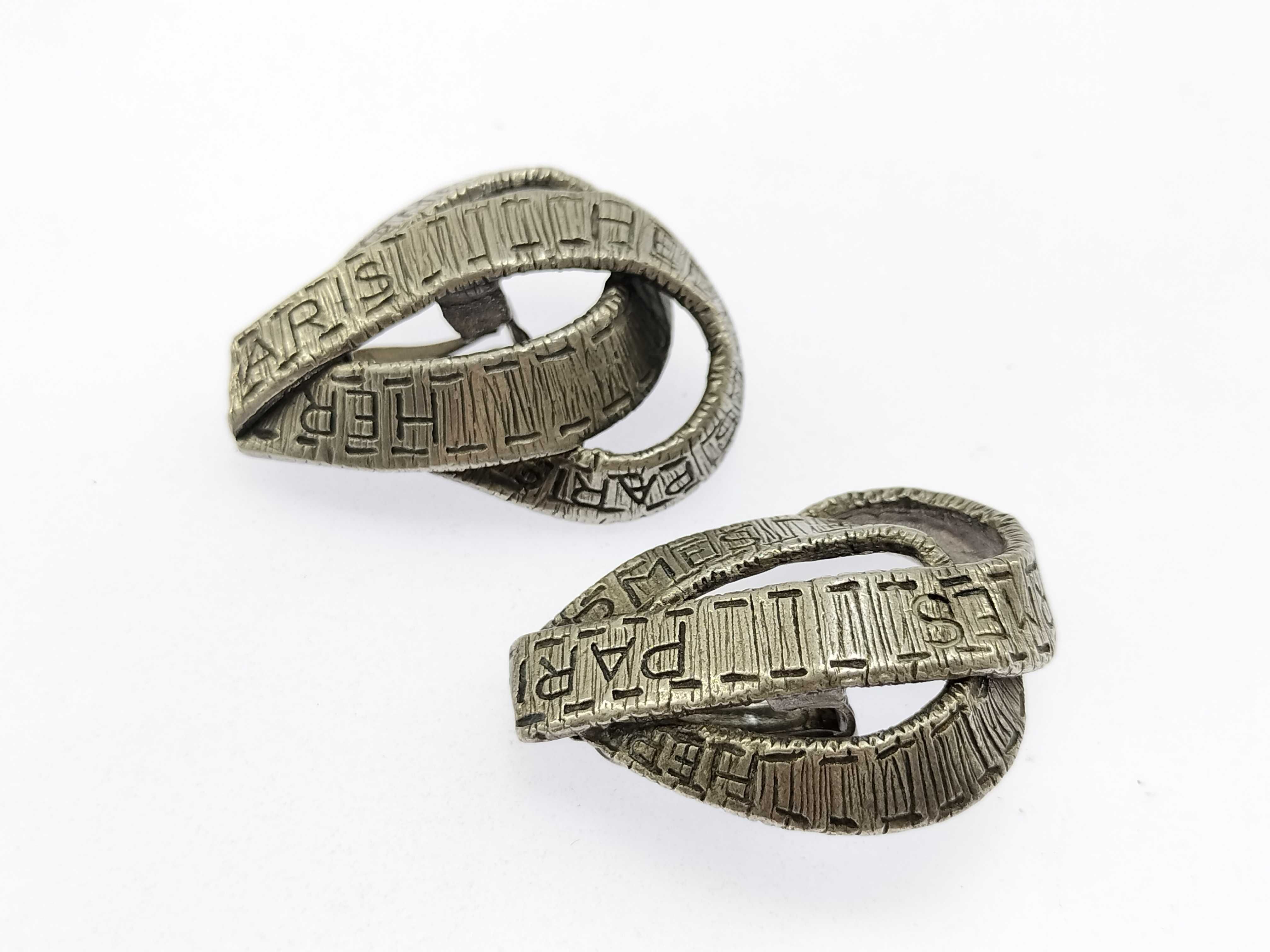 accessories, ribbon motif silver earrings, vintage earrings. — view 4