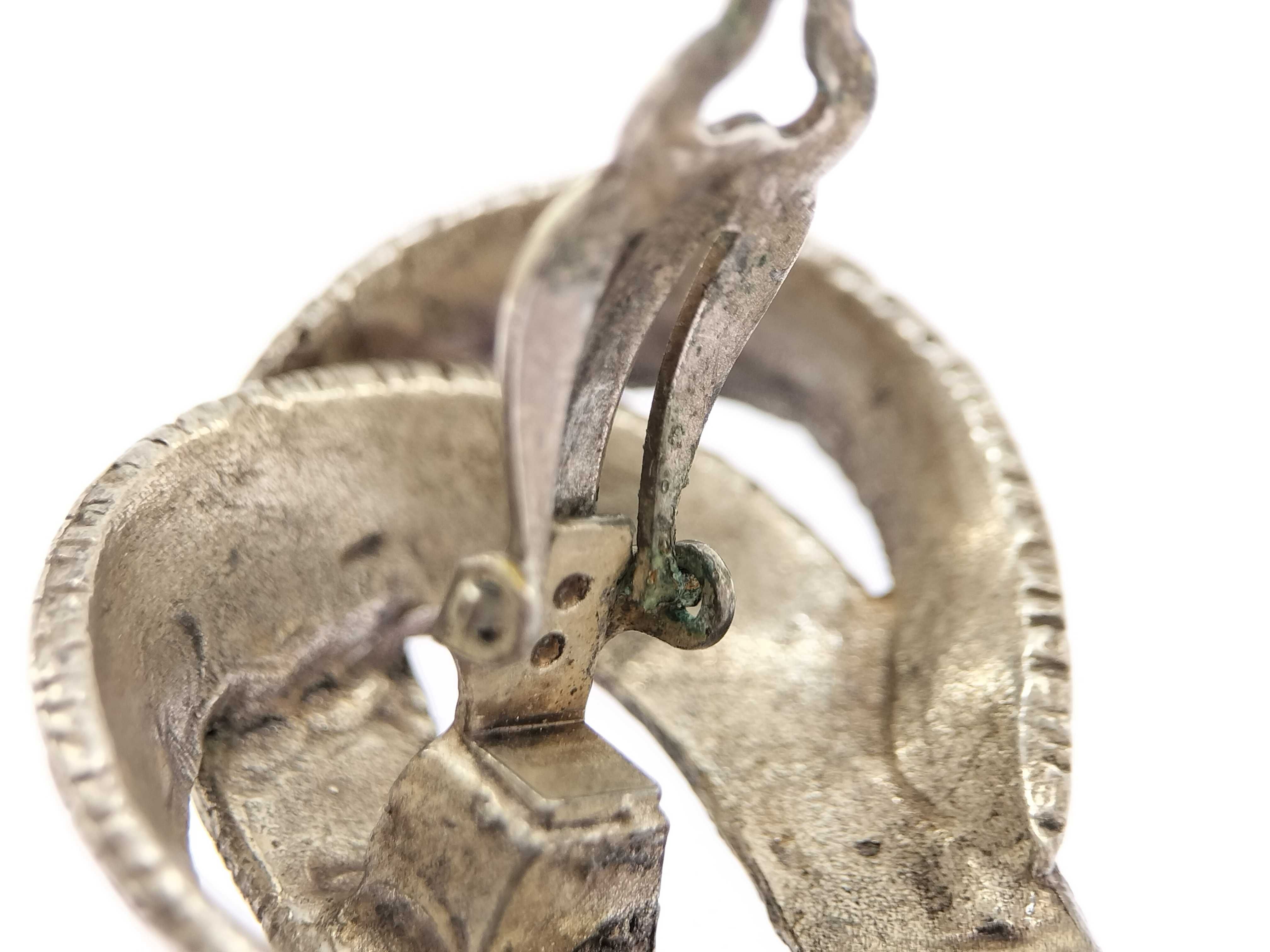 accessories, ribbon motif silver earrings, vintage earrings. — view 7