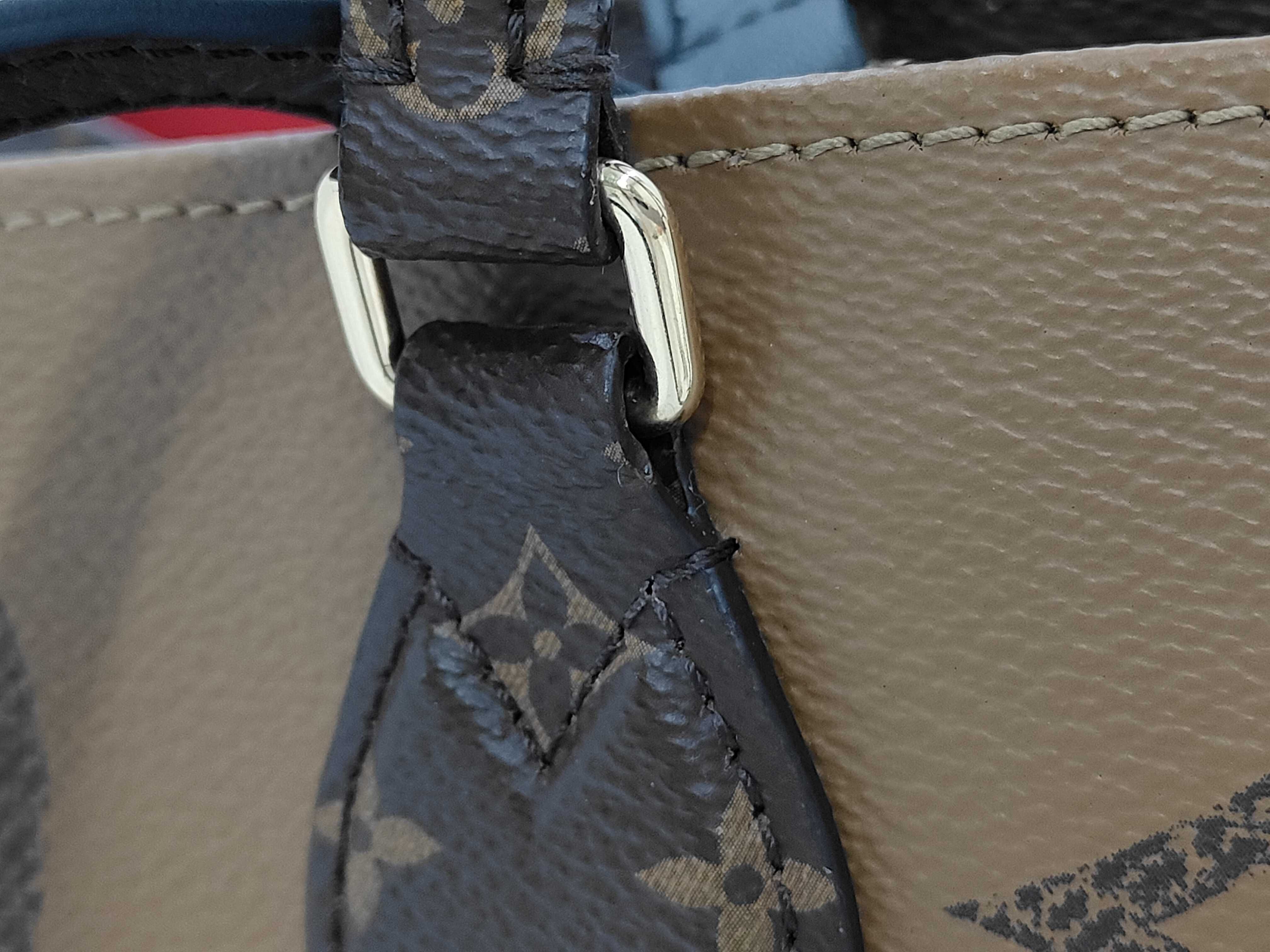 OnTheGo Brown x Caramel Monogram Large GM Chip Tote Bag — view 3
