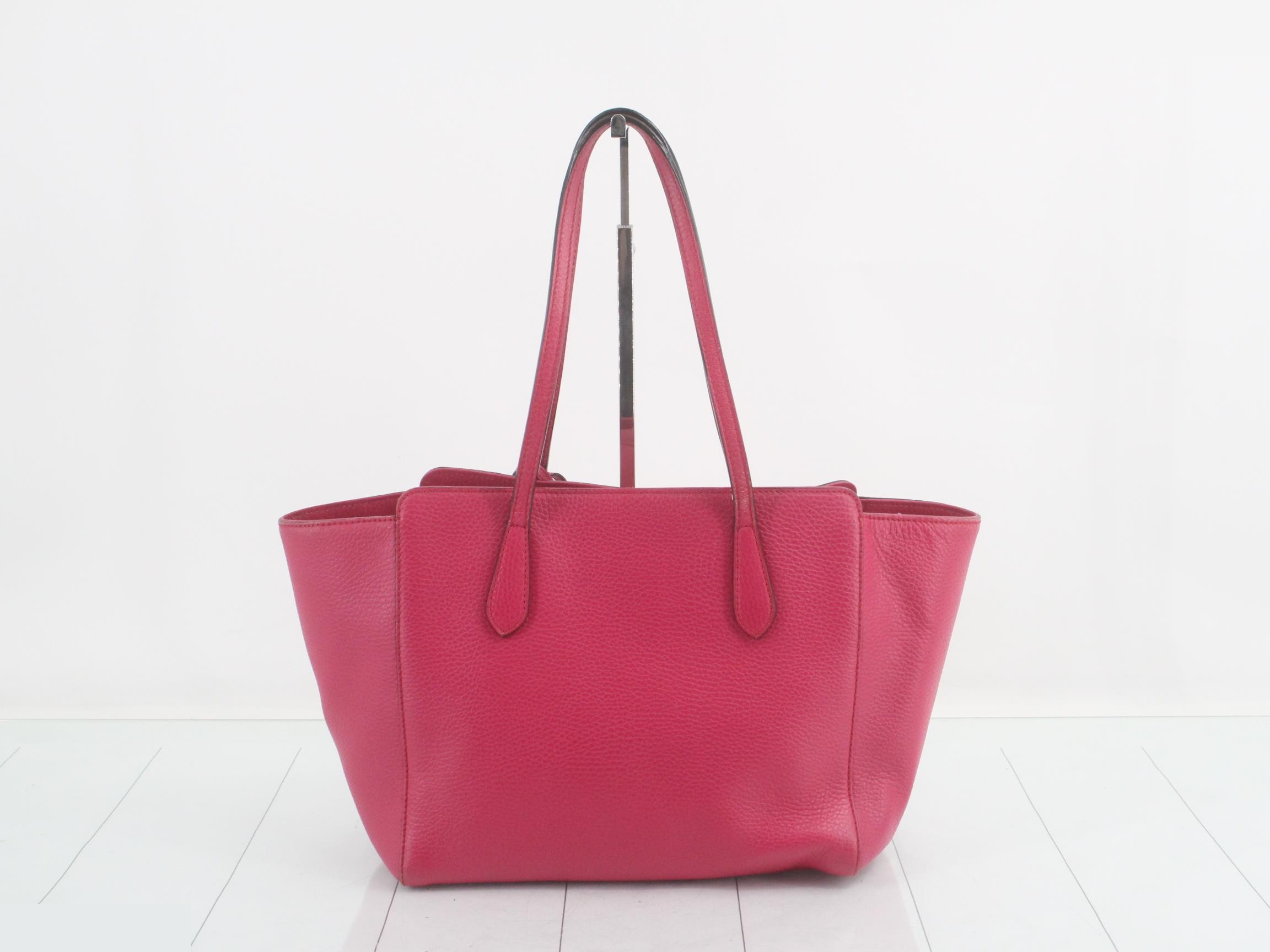Swing leather tote bag pink — view 2