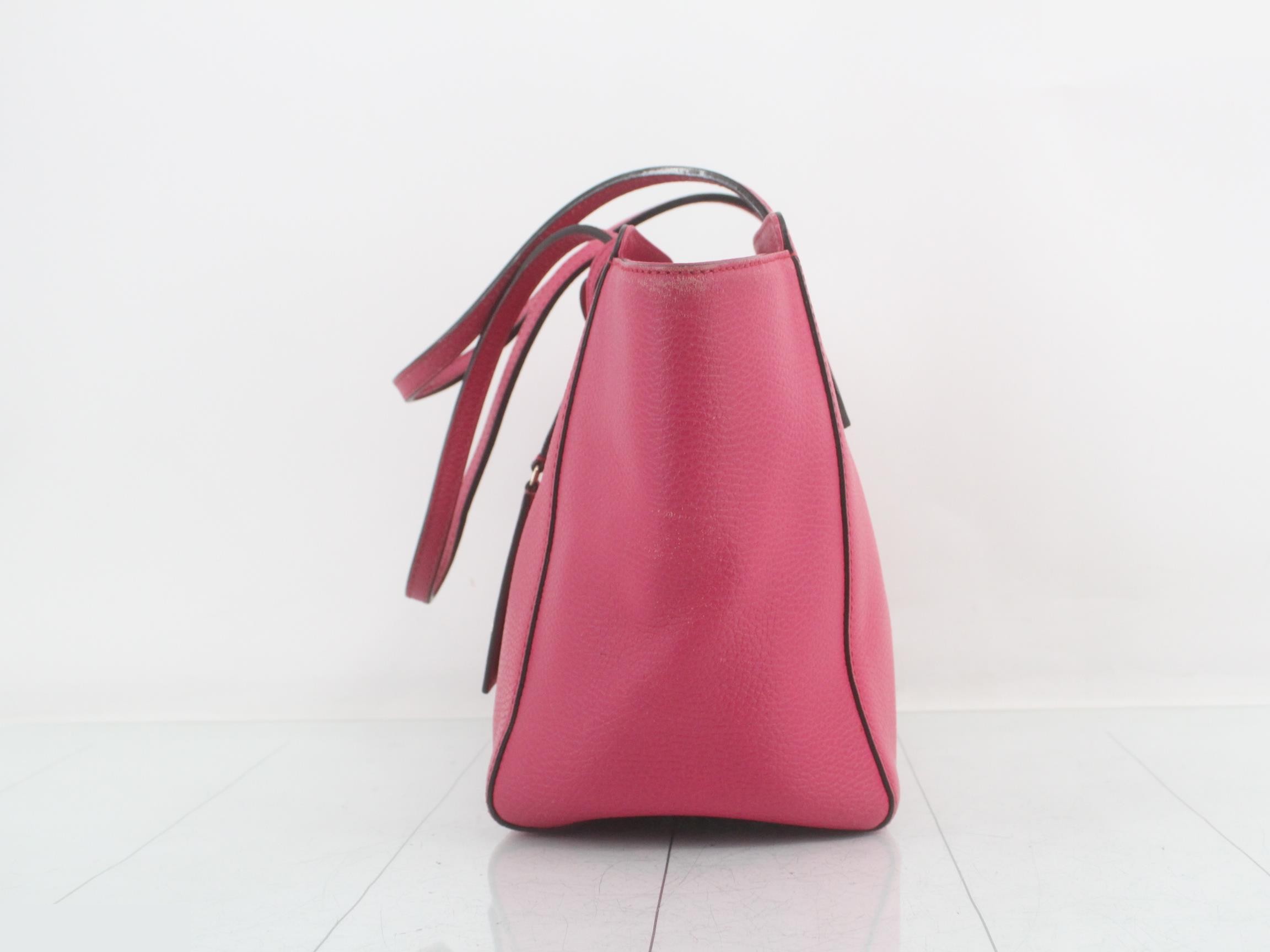 Swing leather tote bag pink — view 3