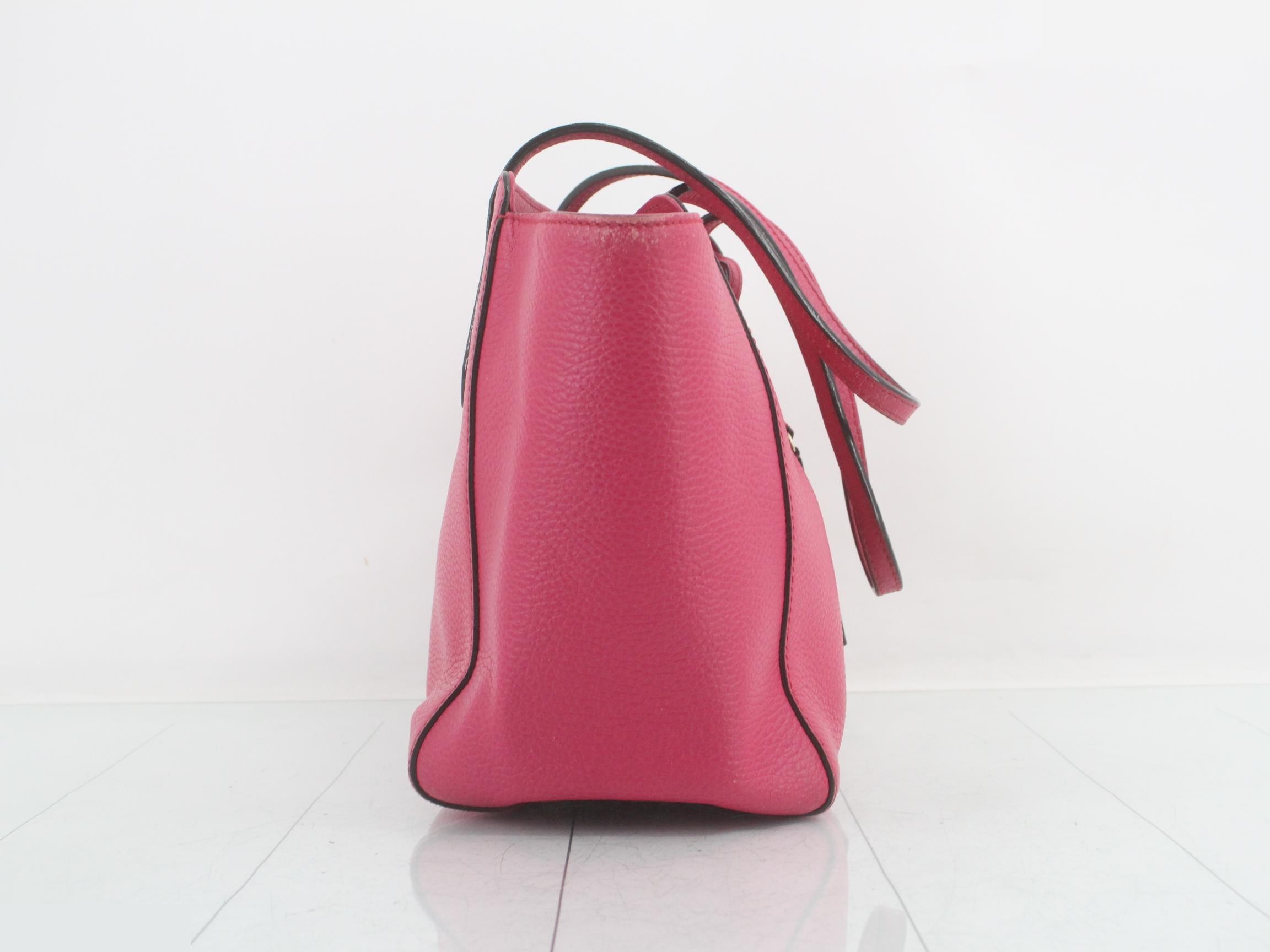 Swing leather tote bag pink — view 4