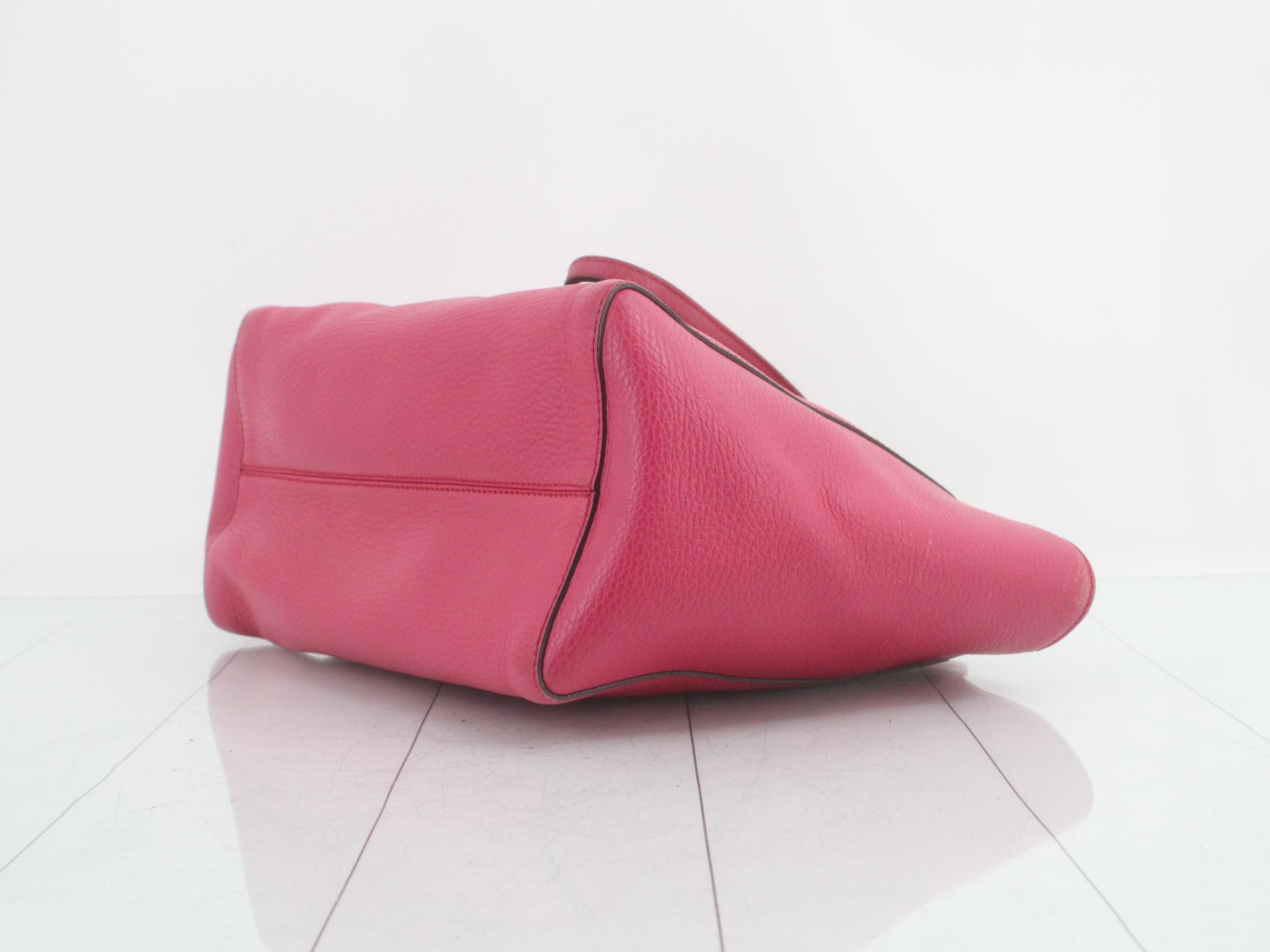 Swing leather tote bag pink — view 6