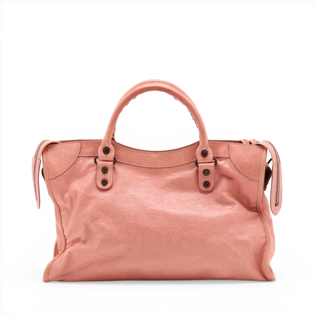 The City Leather 2-Way Handbag, Pink, 115748, with Mirror — view 2