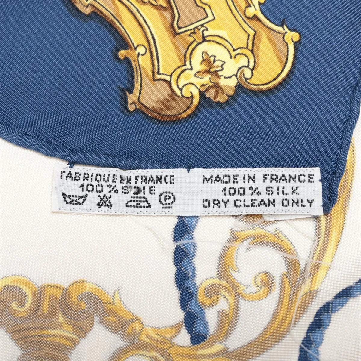 Carre90 LES CLES Key Scarf Silk Navy — view 6