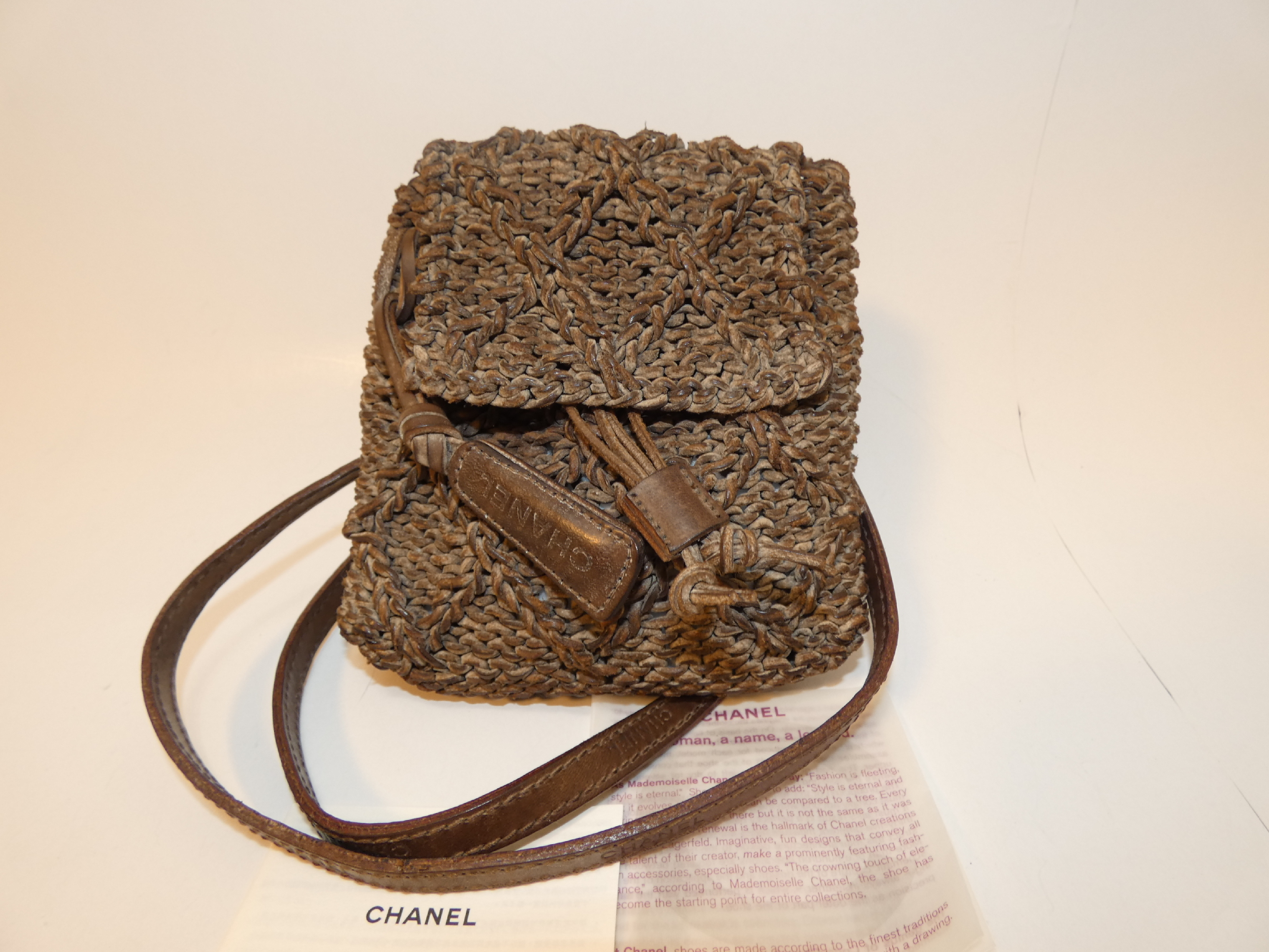 Woven Leather Pochette Shoulder Bag