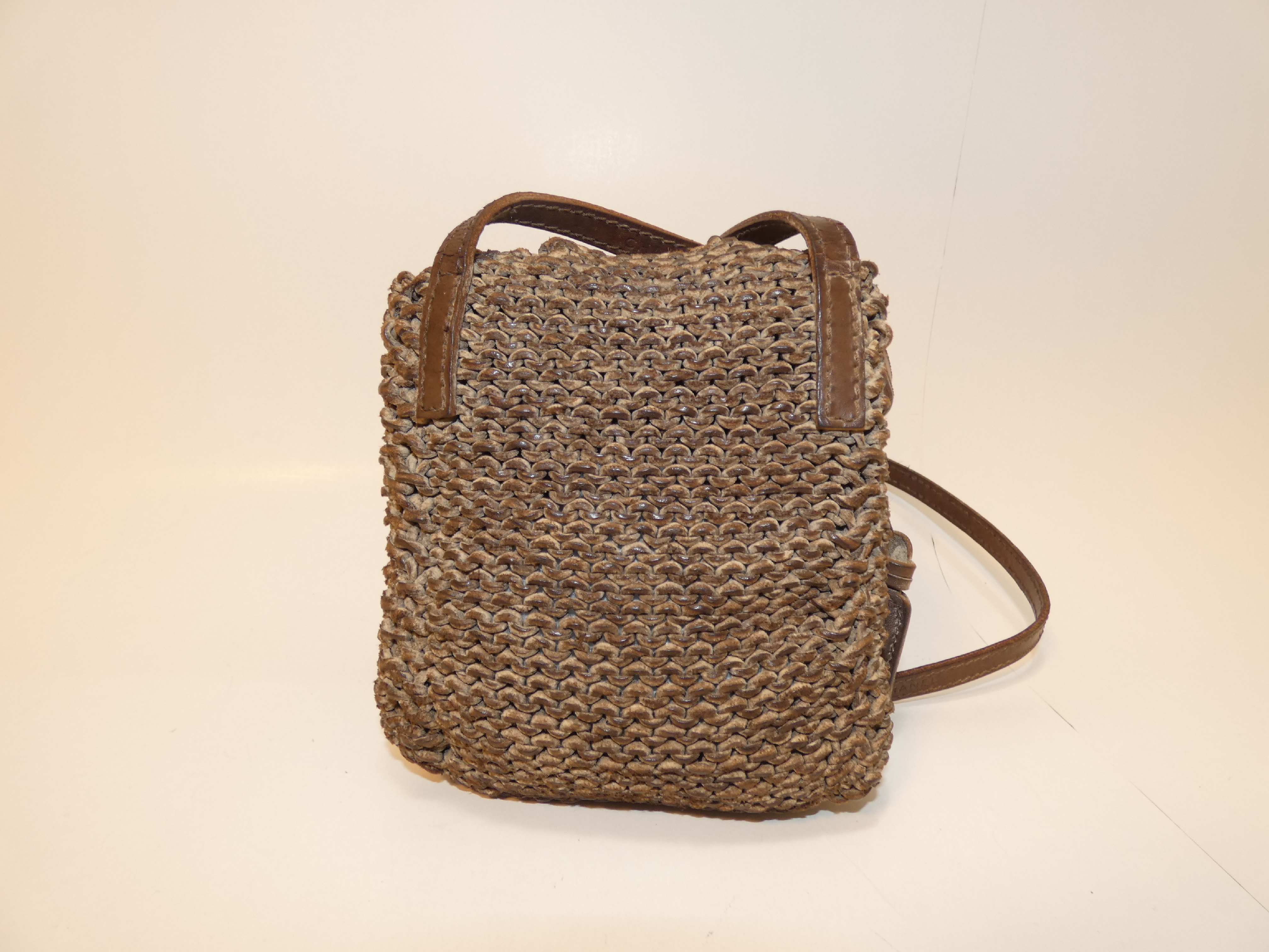 Woven Leather Pochette Shoulder Bag — view 2