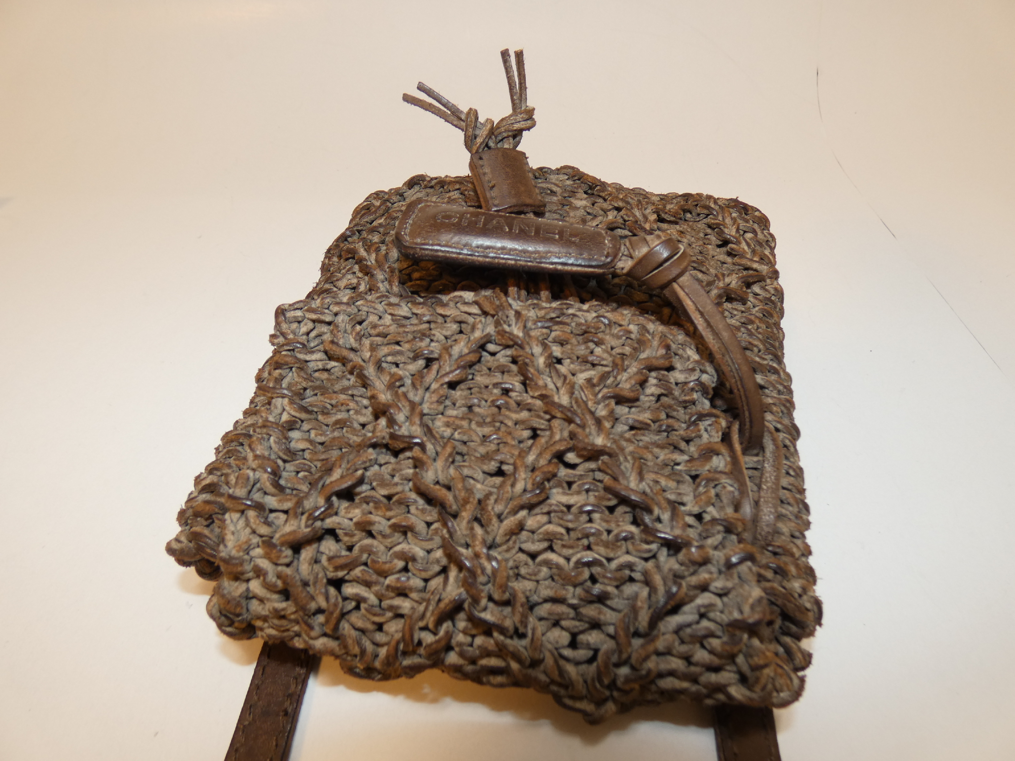 Woven Leather Pochette Shoulder Bag — view 3