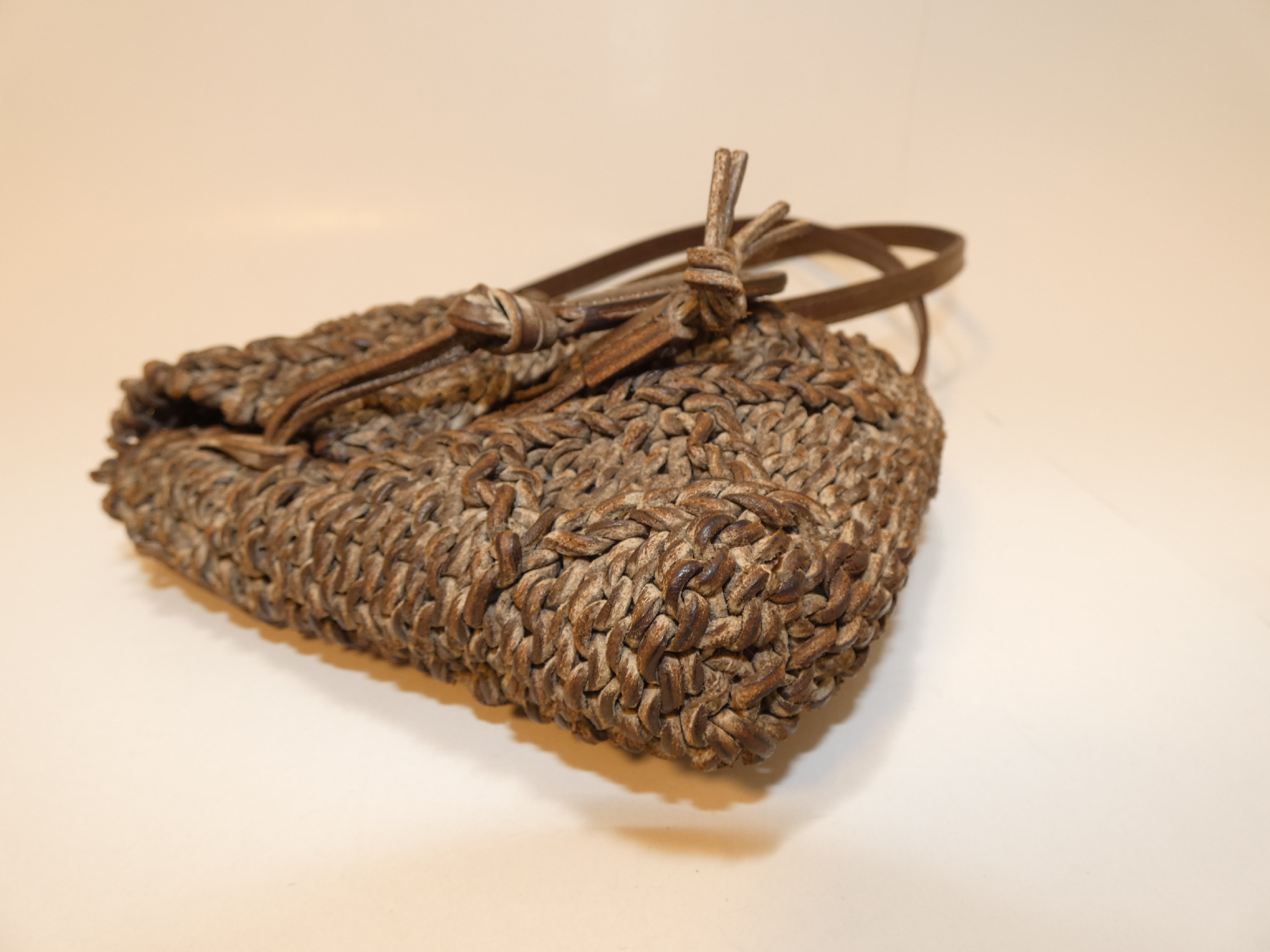 Woven Leather Pochette Shoulder Bag — view 6