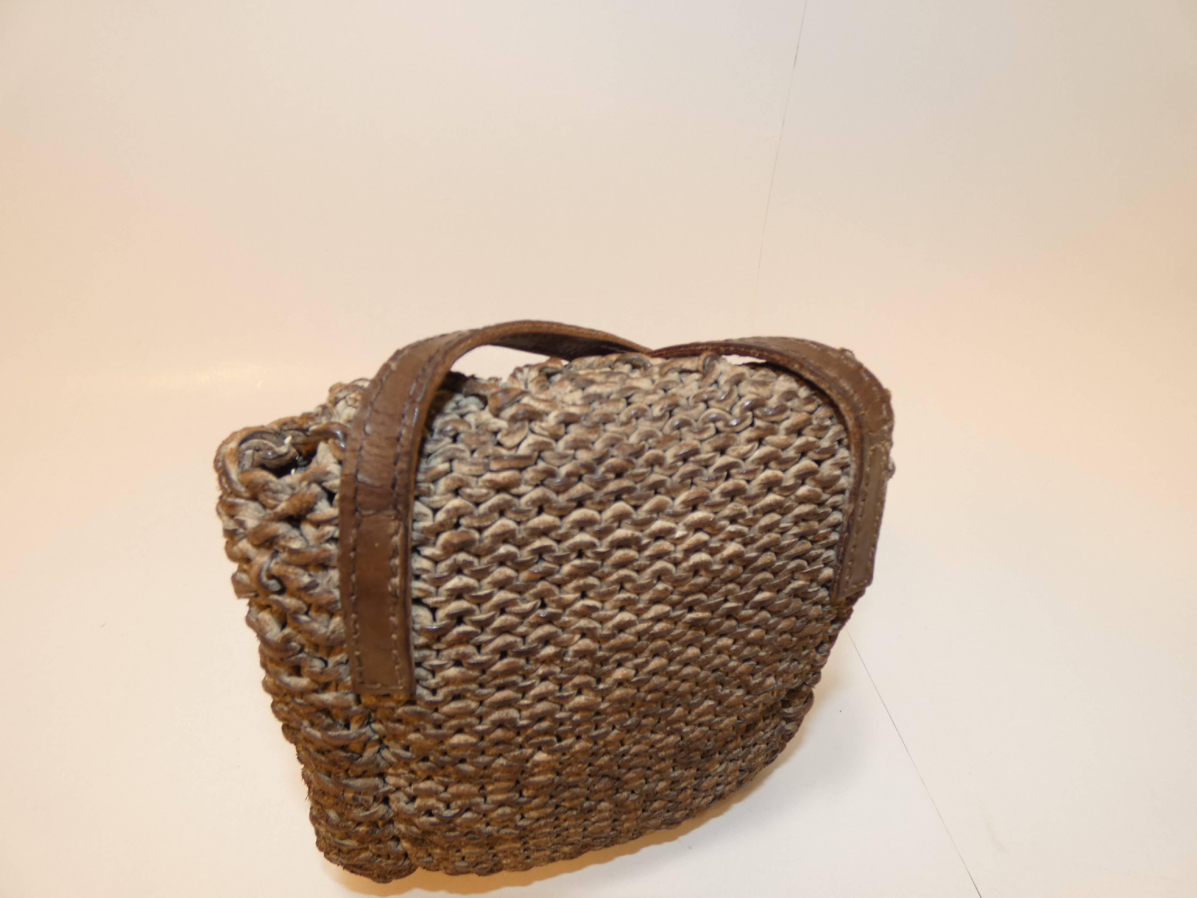 Woven Leather Pochette Shoulder Bag — view 8