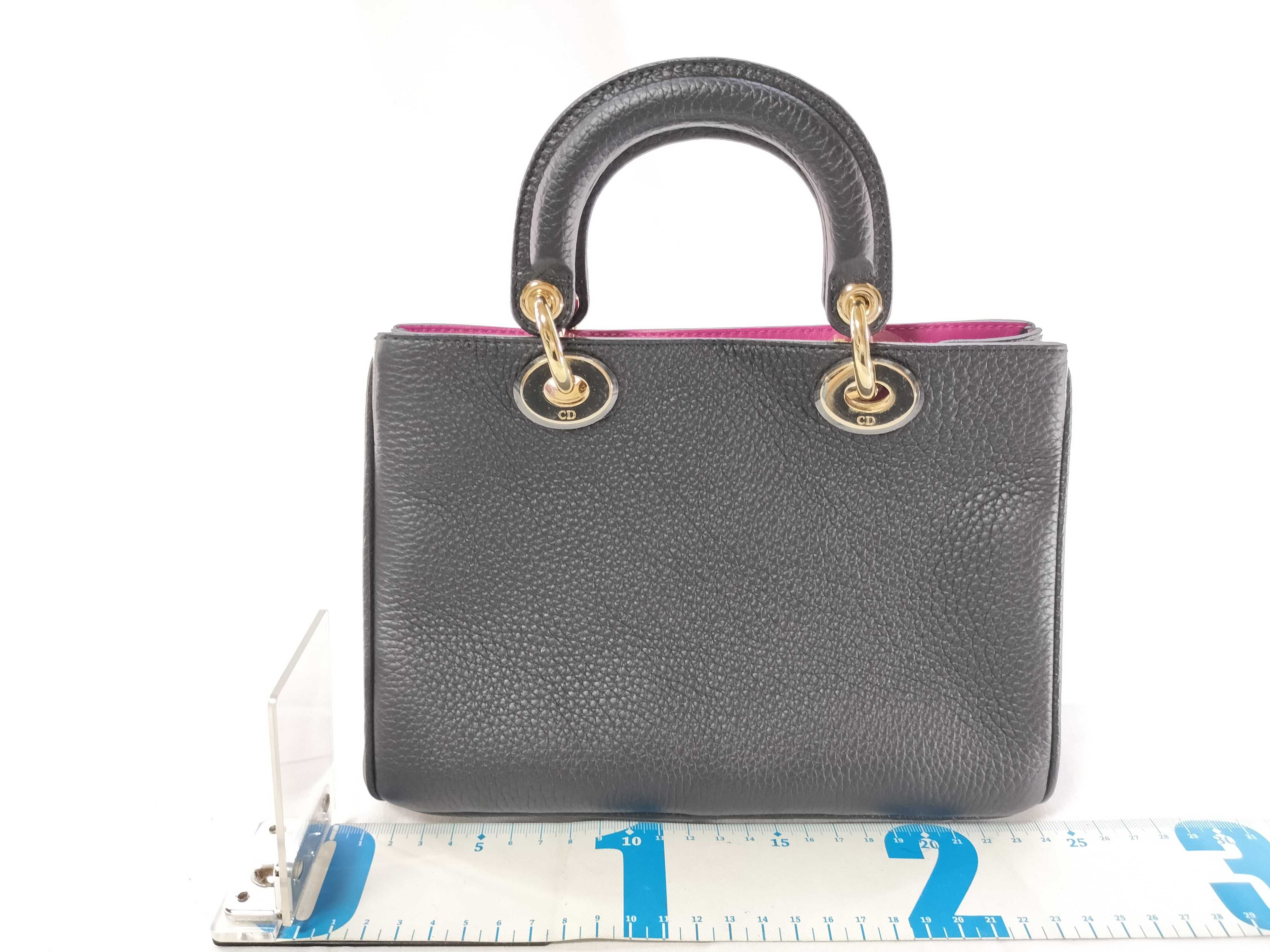 Diorissimo Mini 2-Way Bag, Leather, Black Bicolor Handbag — view 2