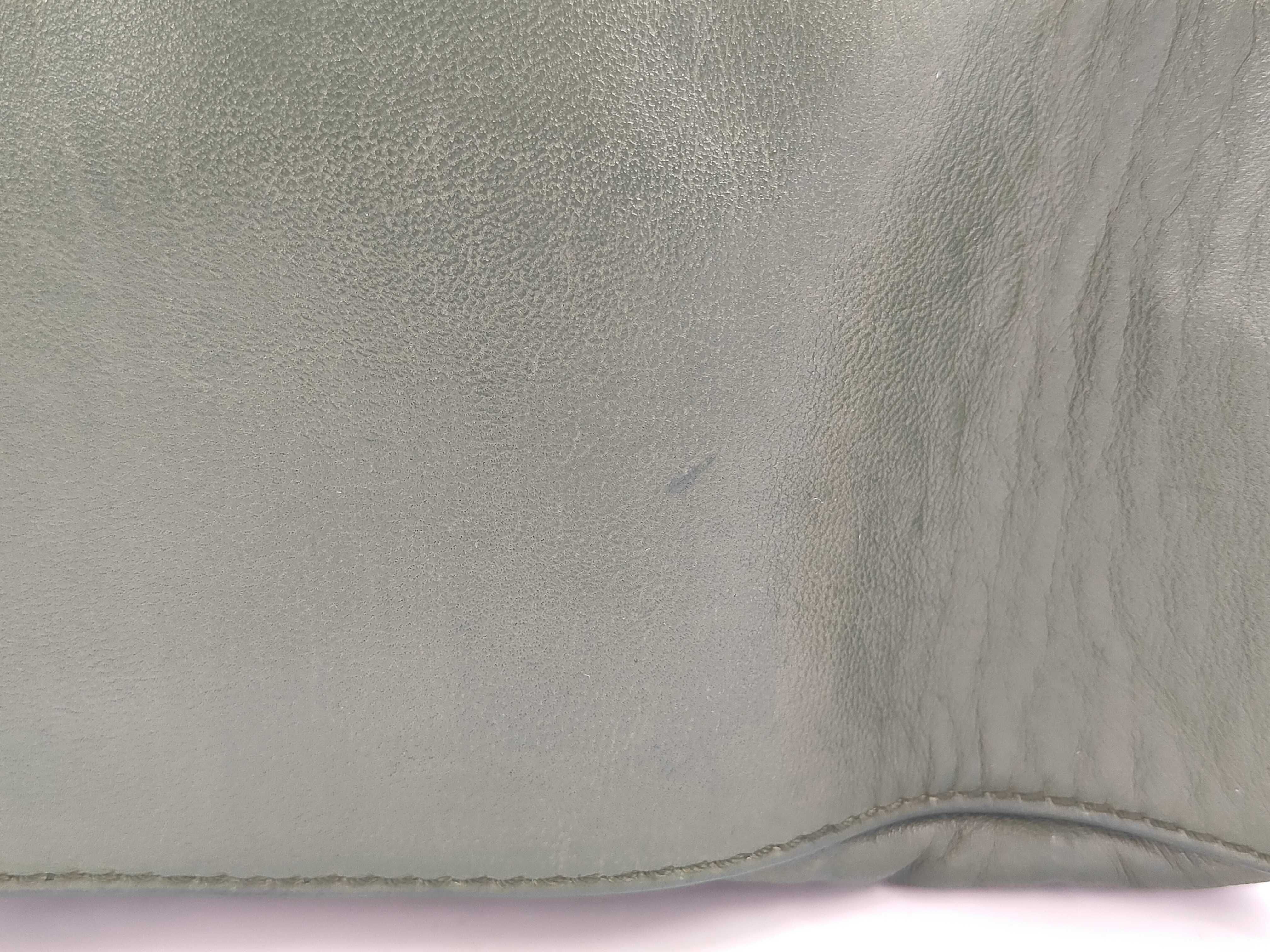 Lambskin Chocolate Bar Shoulder Bag, Zipper Opening, Green, W28cm, Tote Bag — view 12