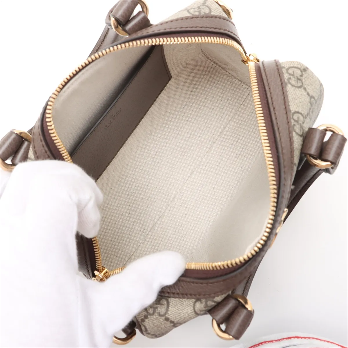 GG Supreme PVC x Leather 2WAY Handbag Brown 772053 — view 8