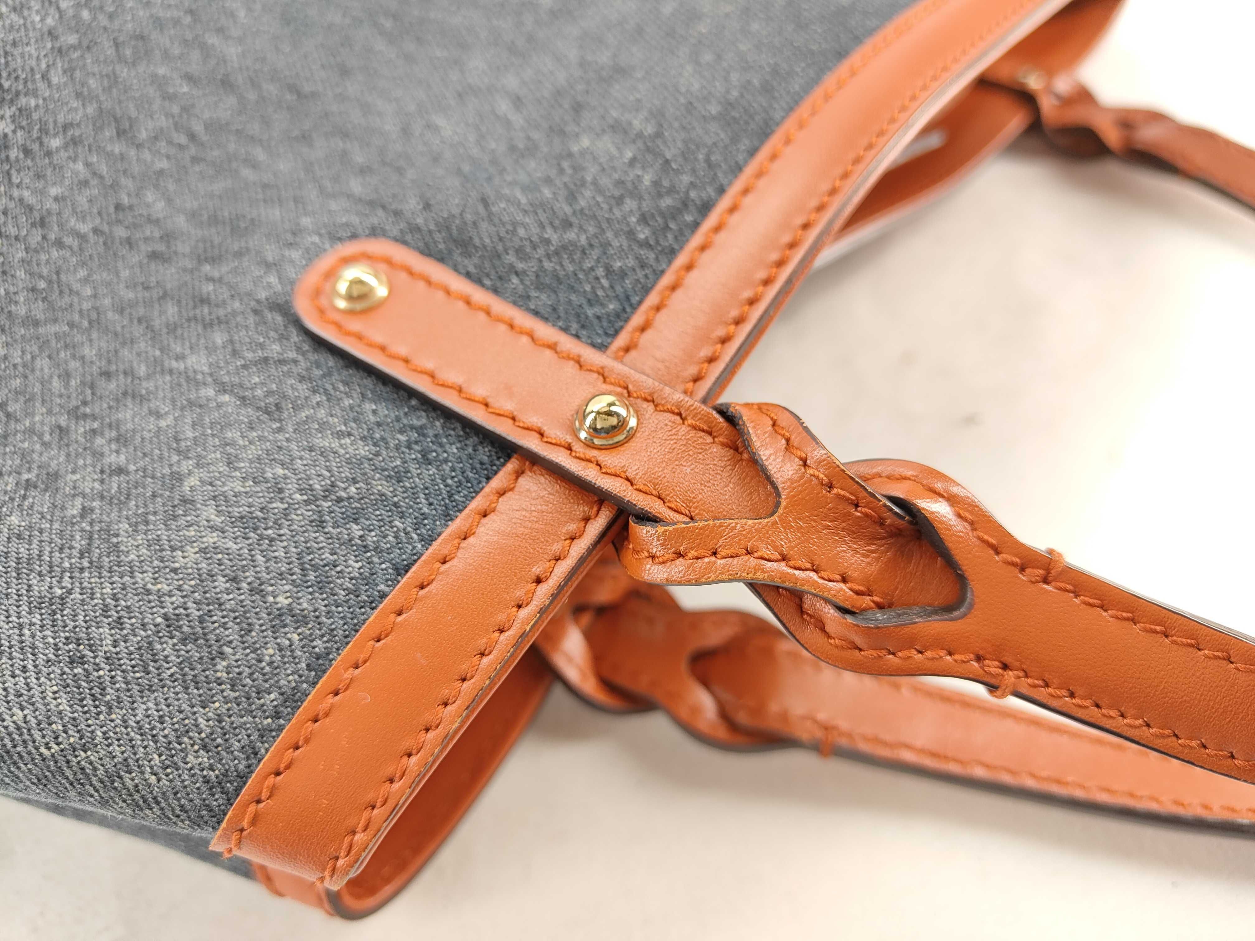 Denim Tote Bag with Logo Print — view 6