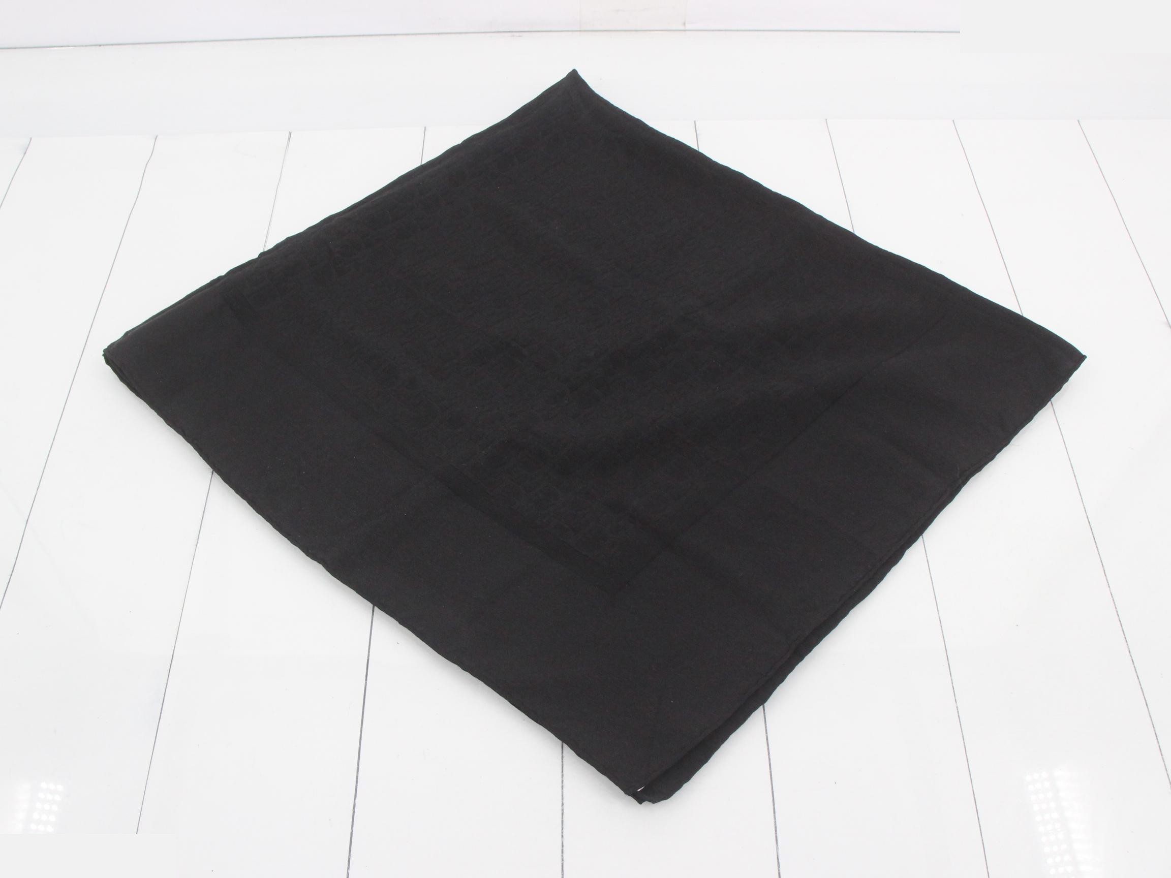 Trotter Large Silk Scarf, Black — view 2