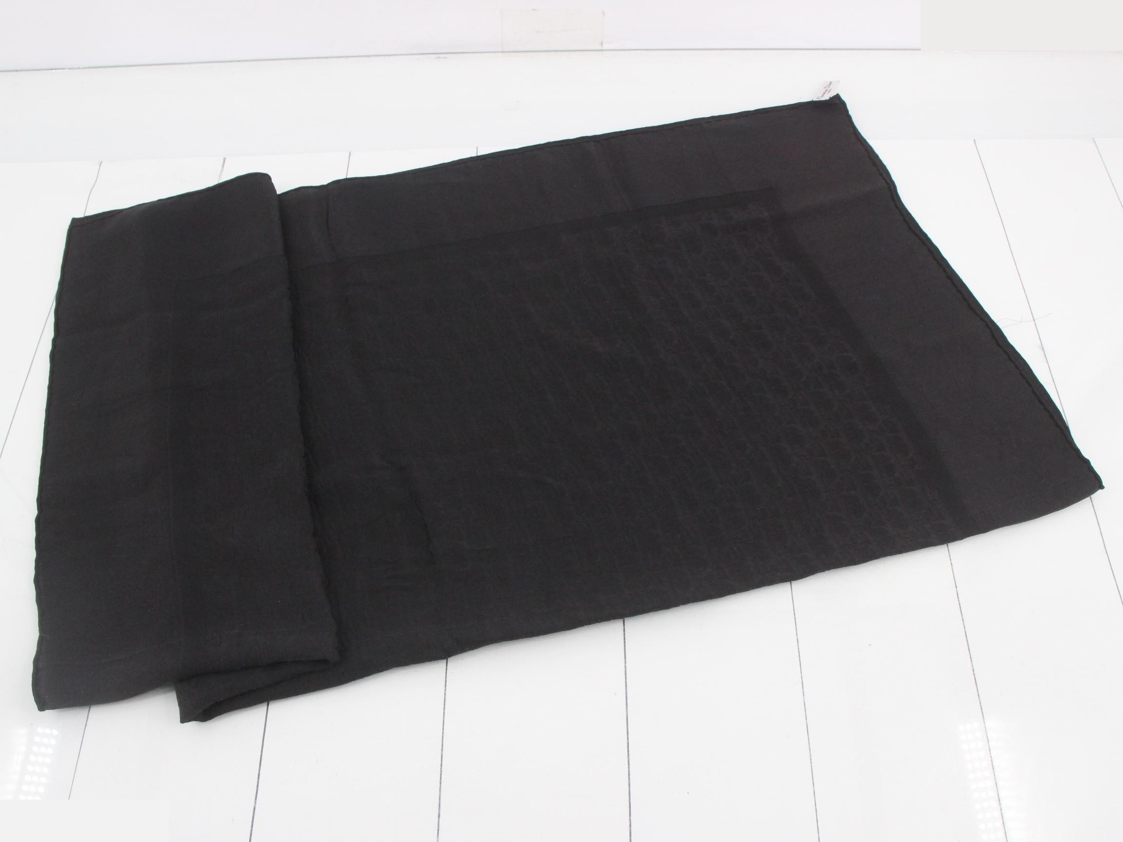 Trotter Large Silk Scarf, Black — view 3
