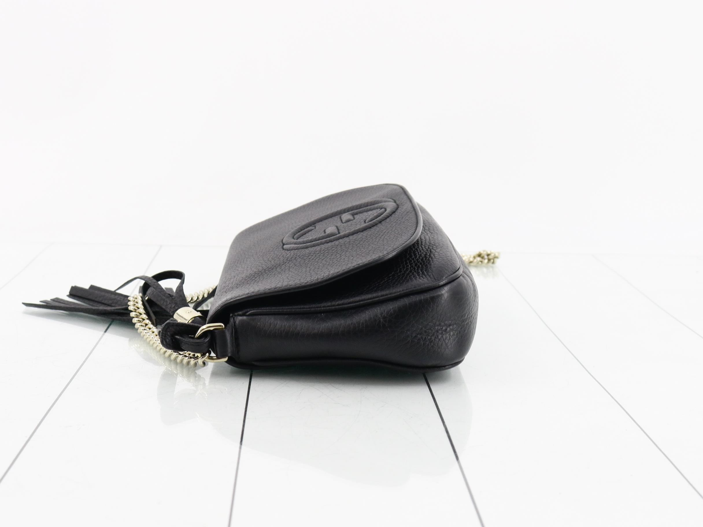 Soho Chain Shoulder Bag, Black — view 4