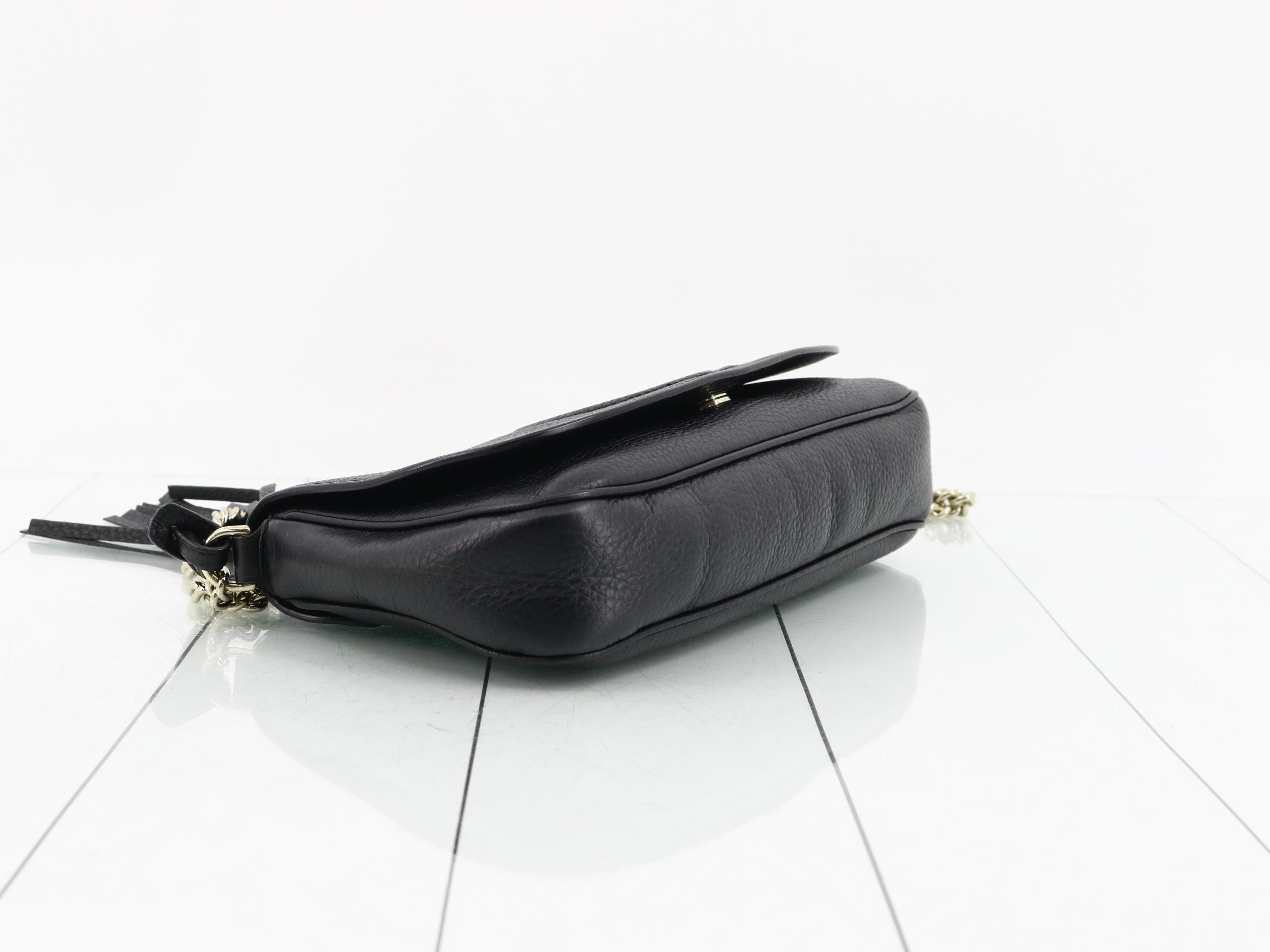 Soho Chain Shoulder Bag, Black — view 5