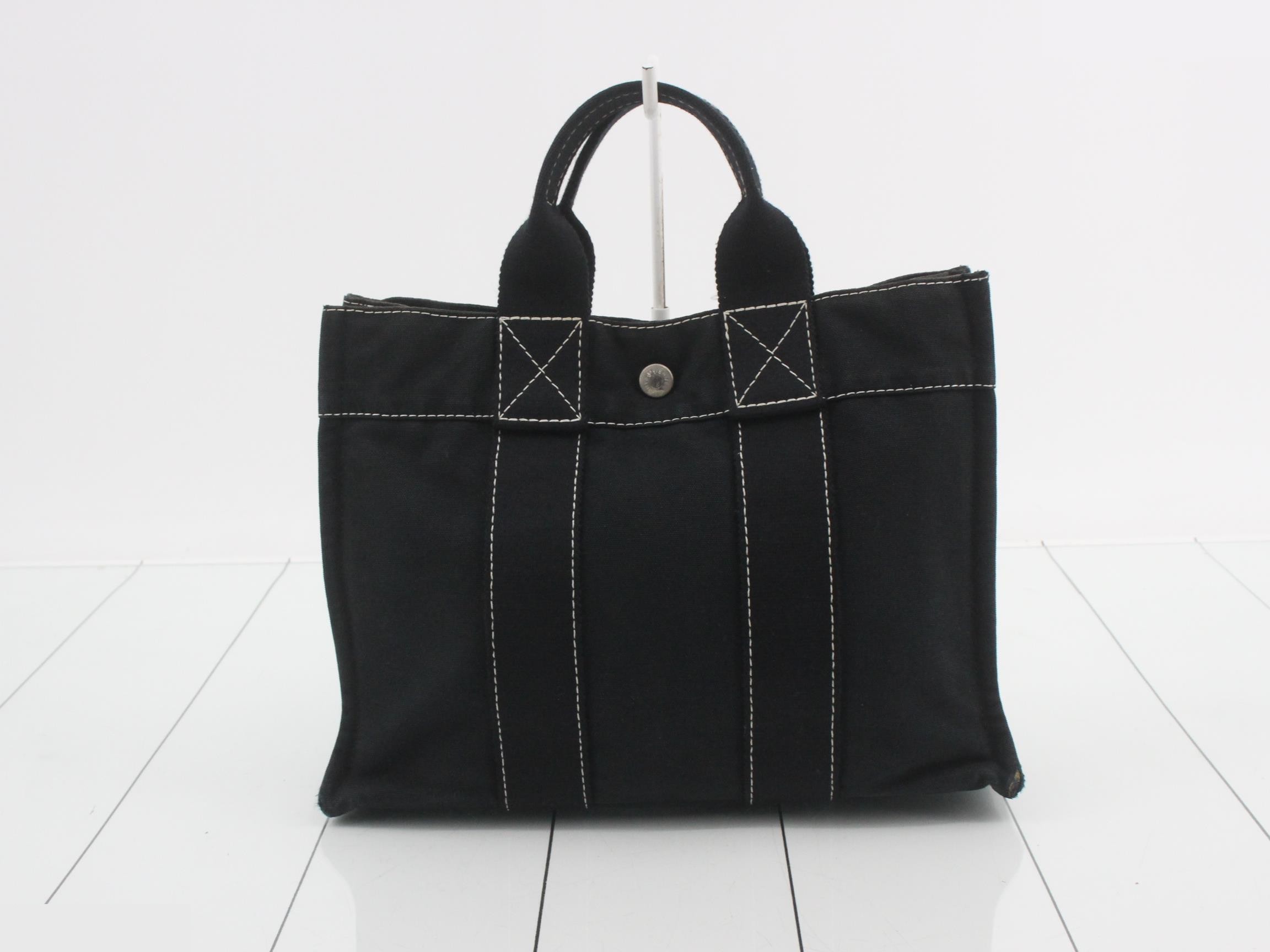 Acapulco PM Tote Bag, Canvas, Black, Silver Hardware — view 2