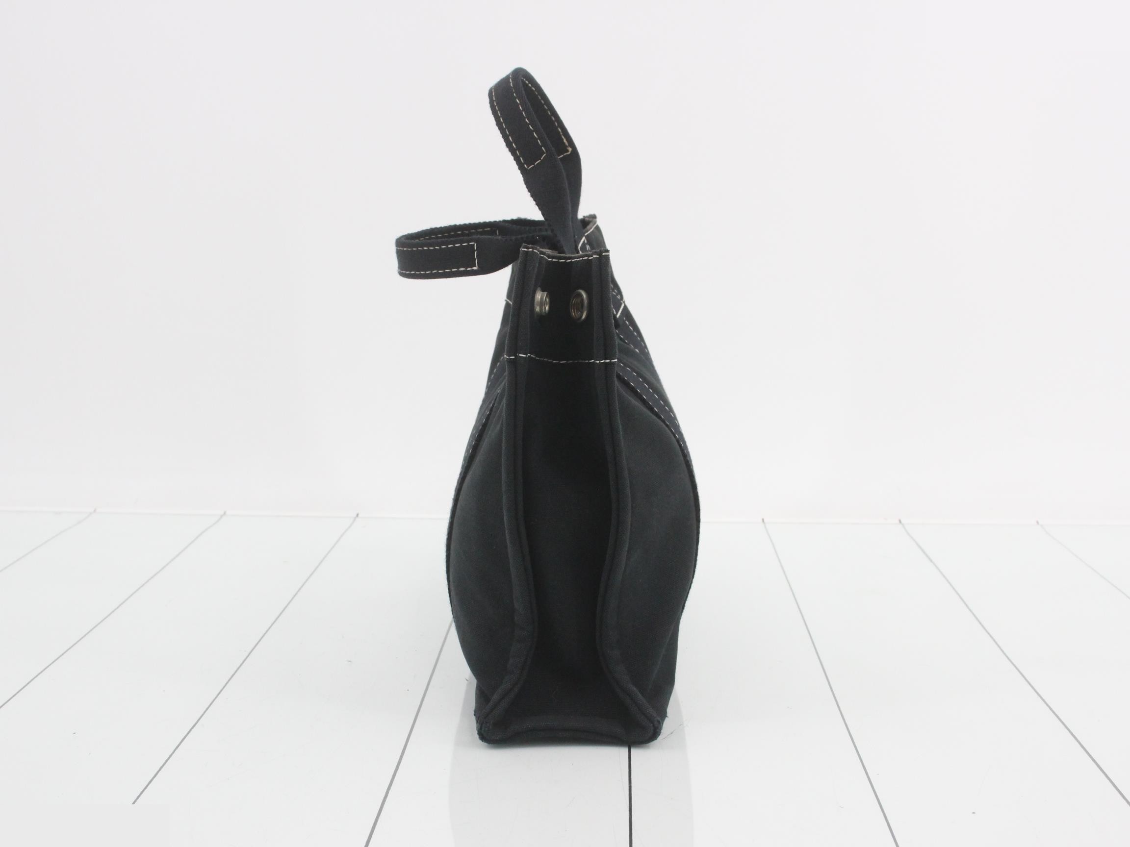 Acapulco PM Tote Bag, Canvas, Black, Silver Hardware — view 3