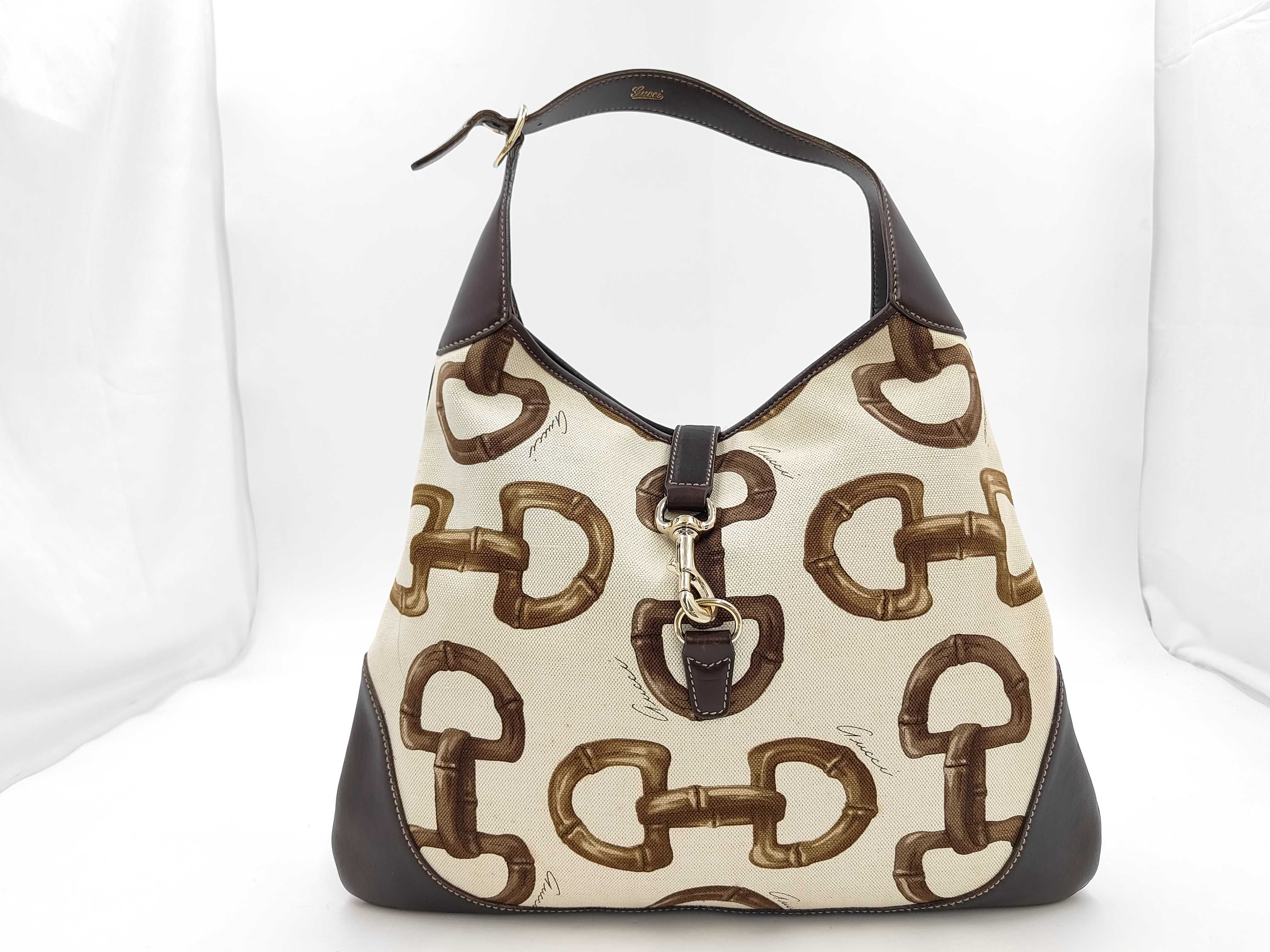 Jackie Horsebit Canvas Handbag 153693