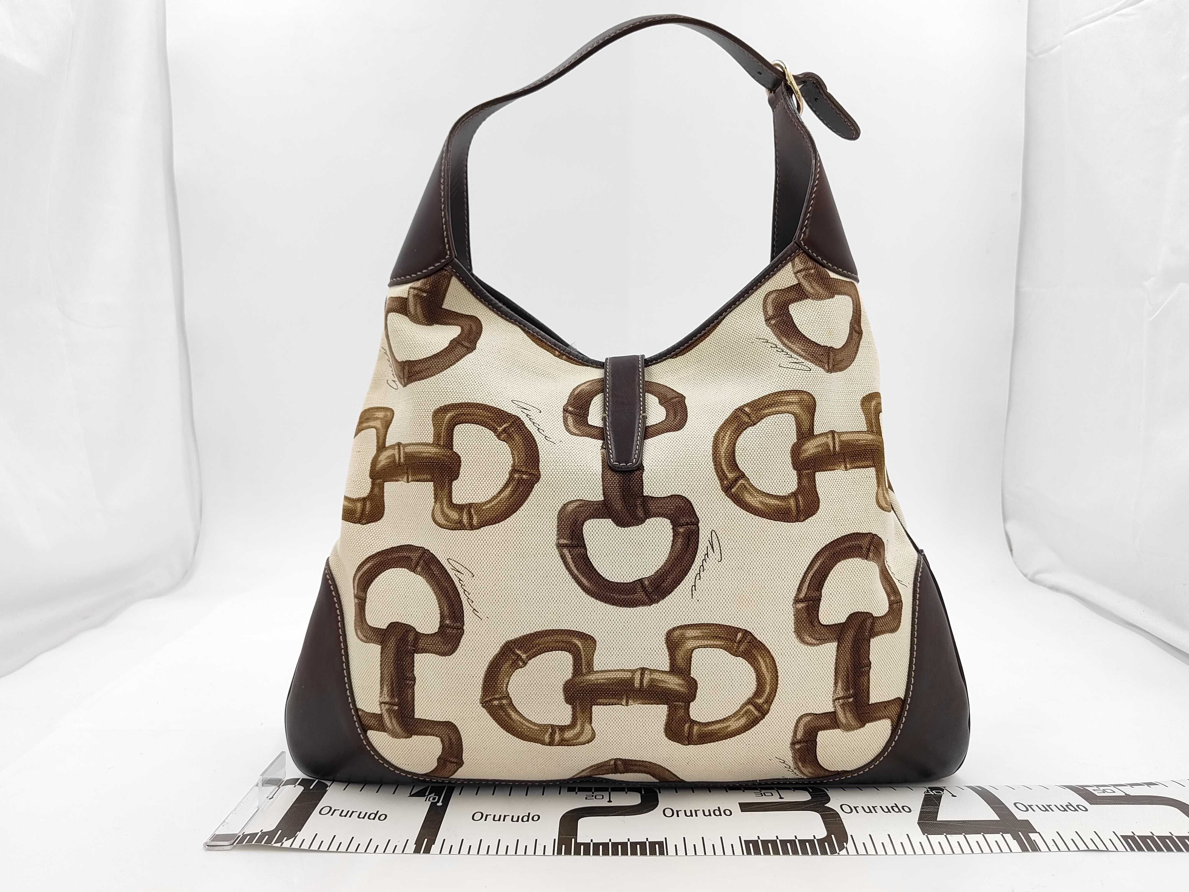 Jackie Horsebit Canvas Handbag 153693 — view 2
