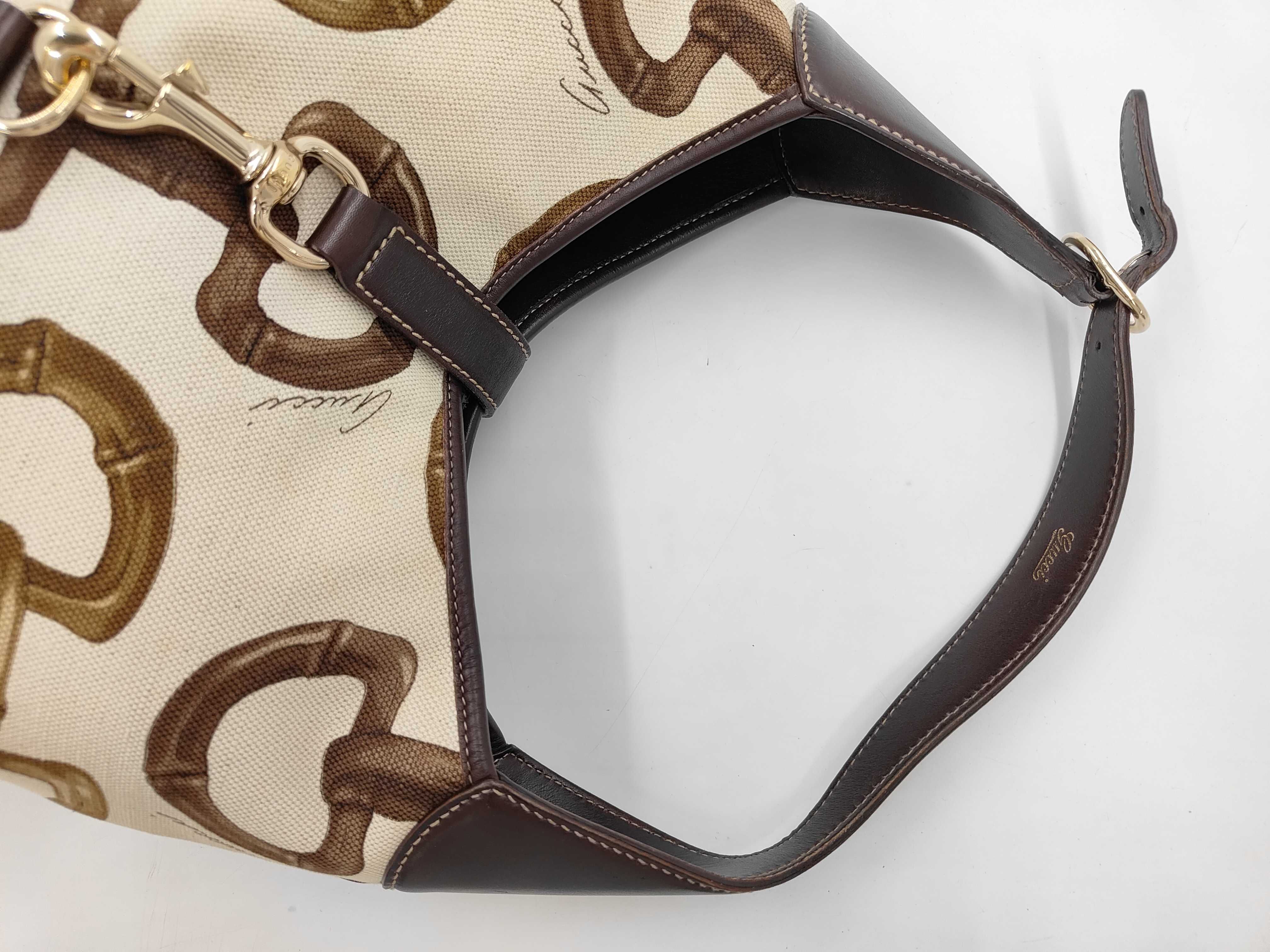 Jackie Horsebit Canvas Handbag 153693 — view 3
