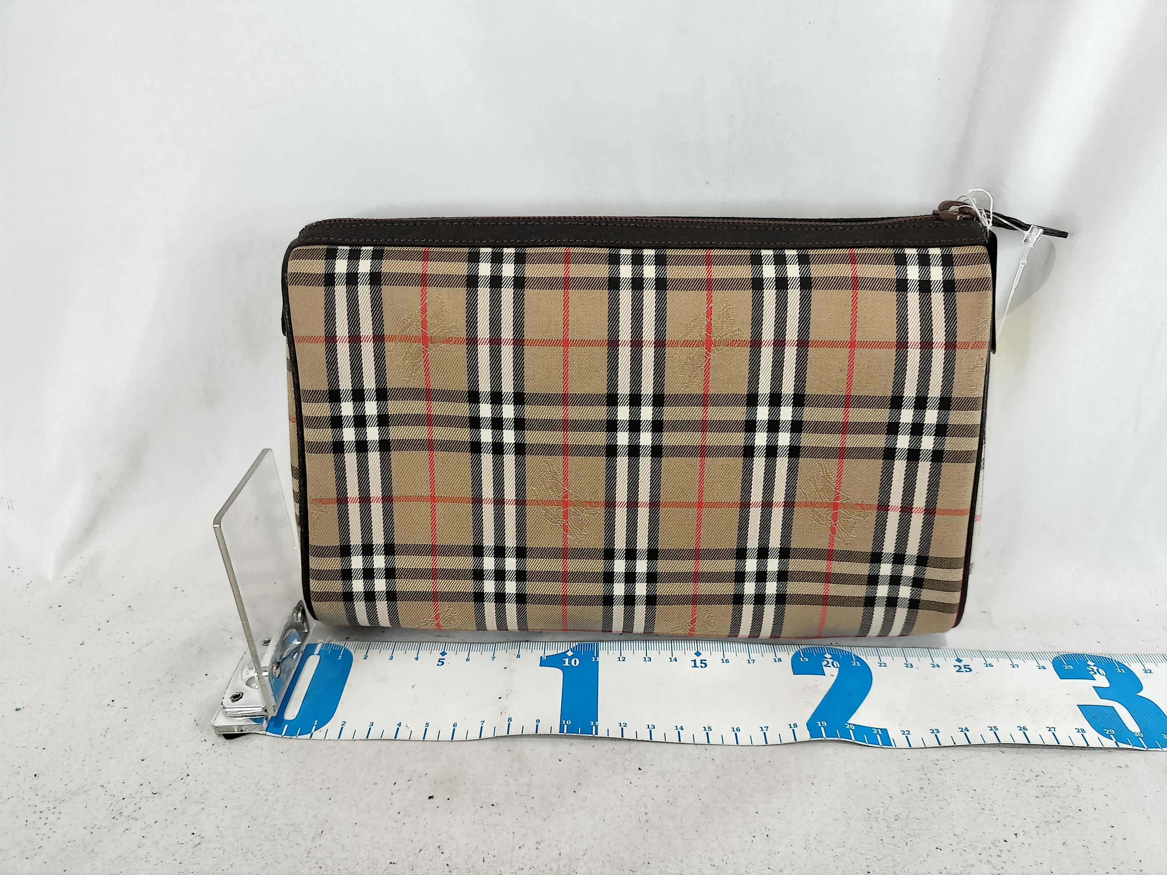 Burberry's Plaid Clutch Bag with Tag Clutch Bag — view 2