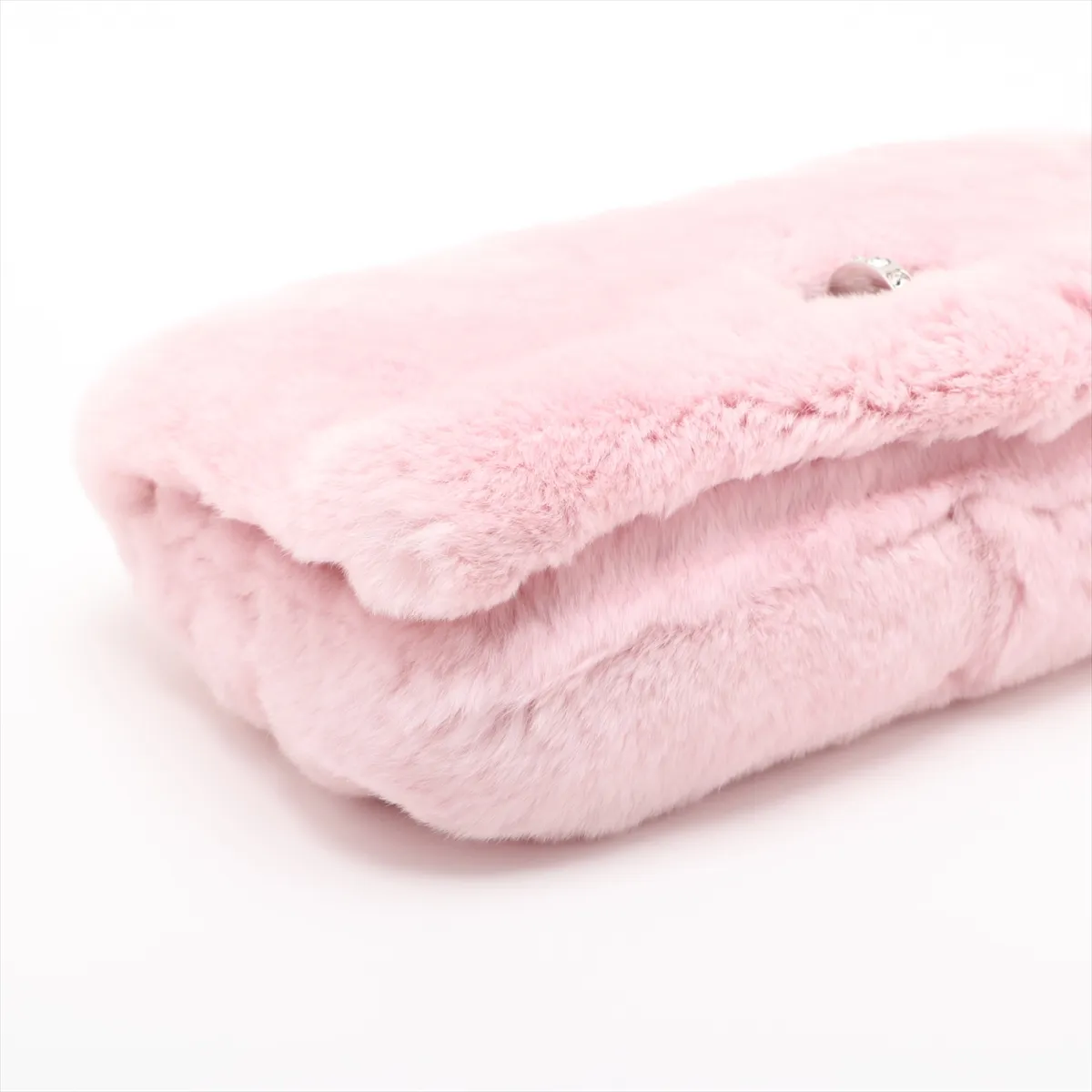fur chain shoulder bag, pink — view 4
