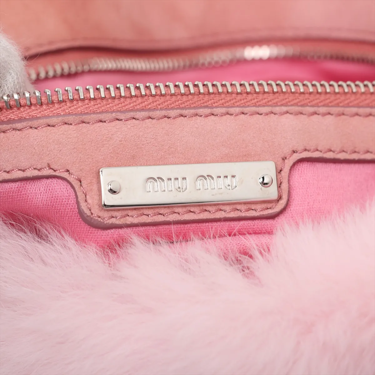 fur chain shoulder bag, pink — view 8