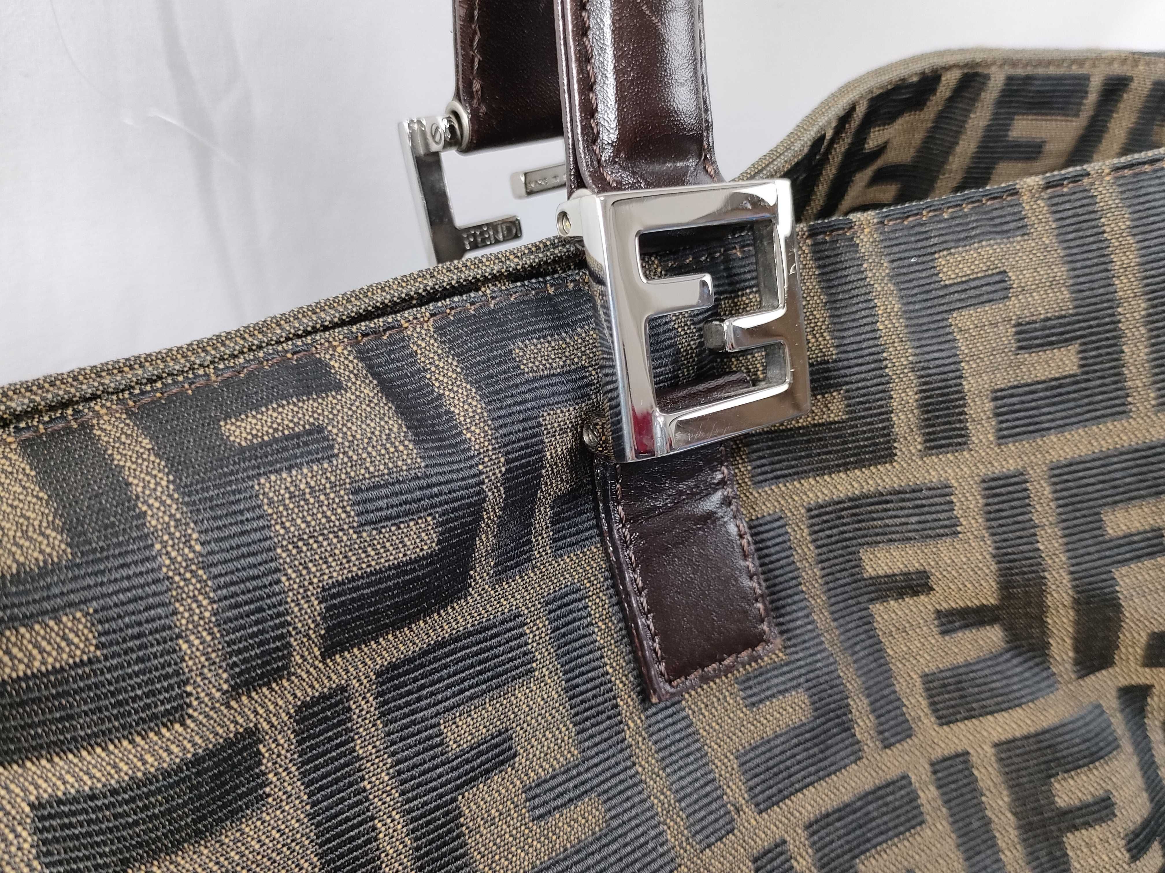 Zucca pattern Fendi Zucca canvas x leather handbag brown 26329 tote bag — view 4