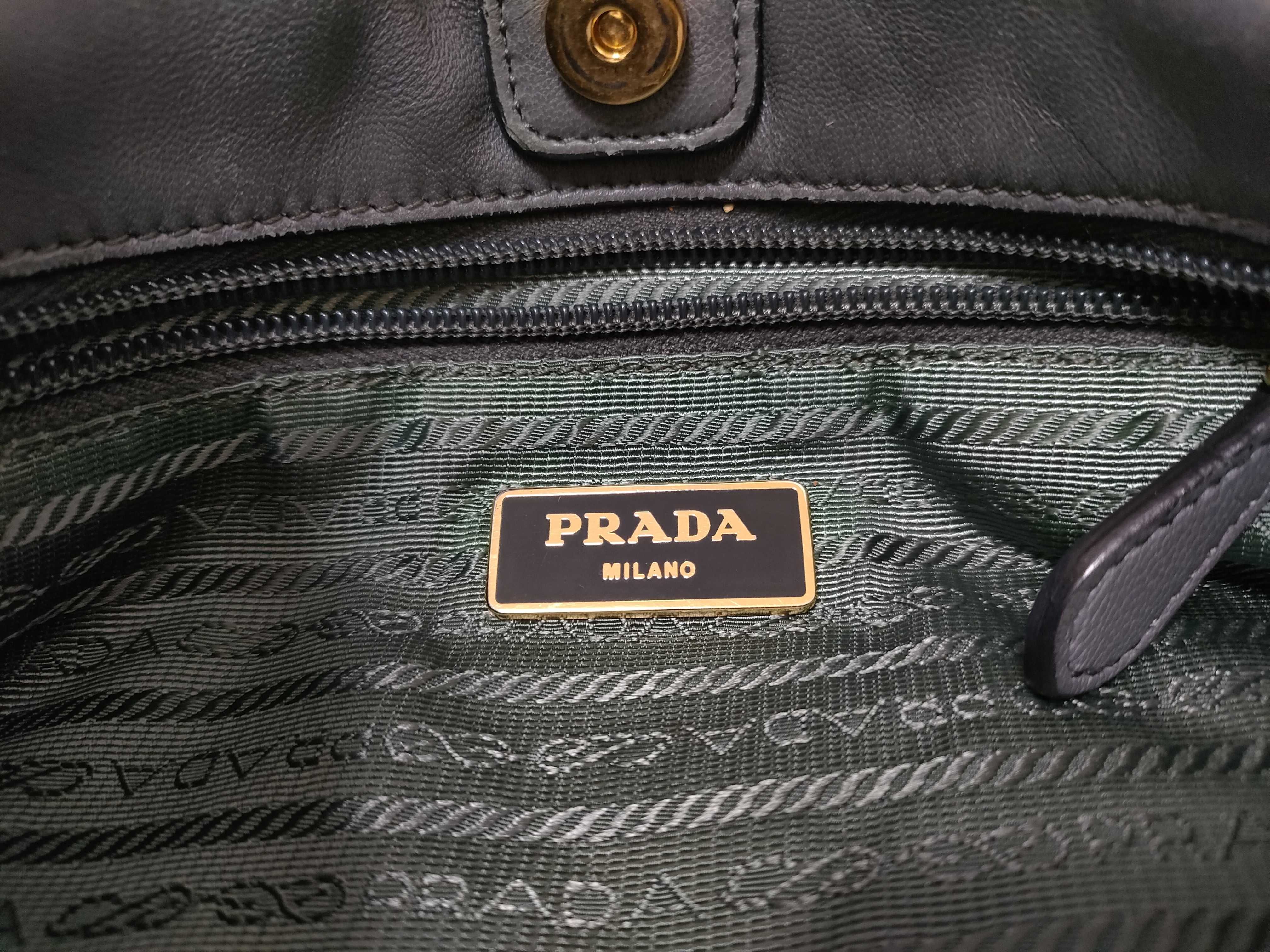 Nylon Prada Nylon Leather Tote Bag — view 11