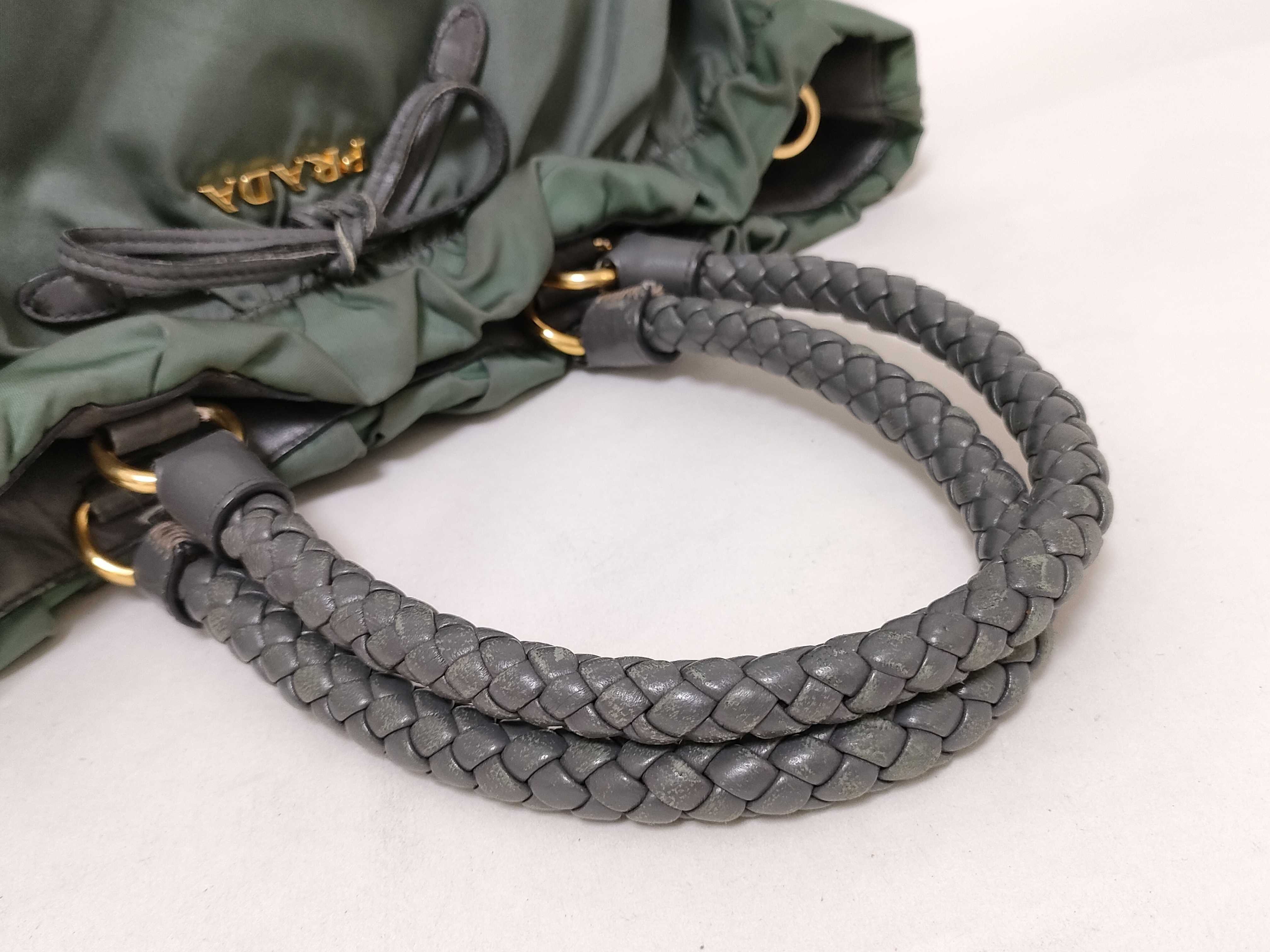 Nylon Prada Nylon Leather Tote Bag — view 3