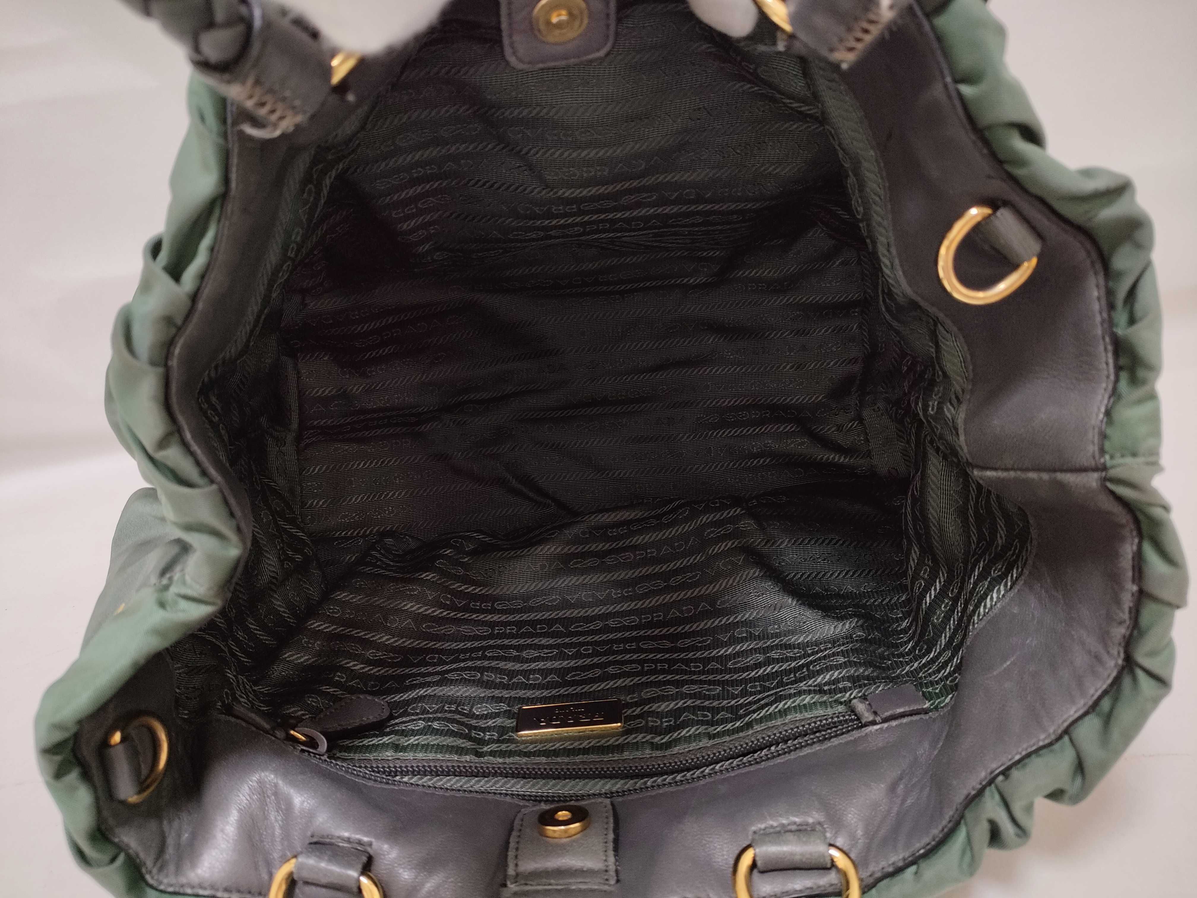 Nylon Prada Nylon Leather Tote Bag — view 9