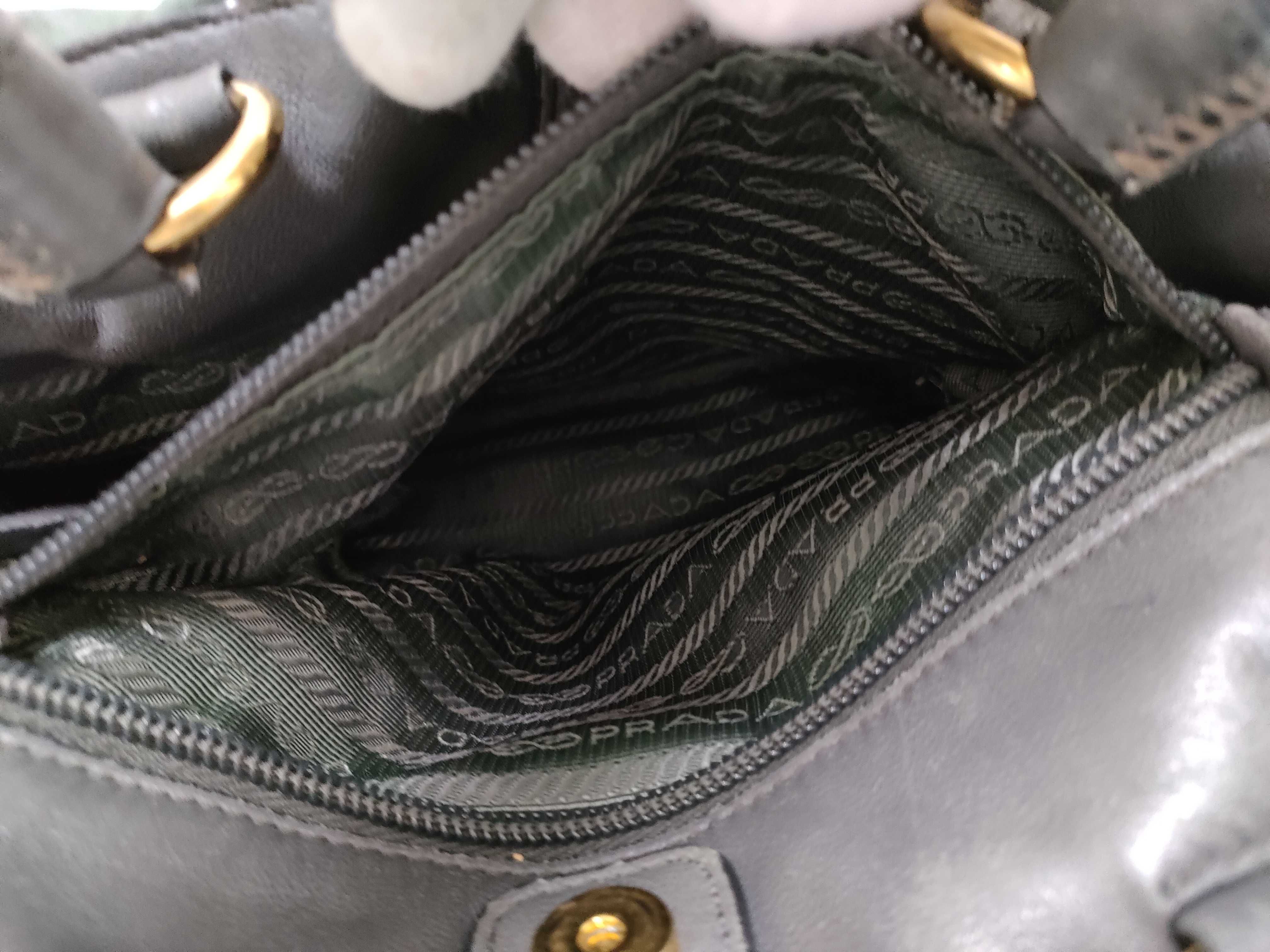 Nylon Prada Nylon Leather Tote Bag — view 10