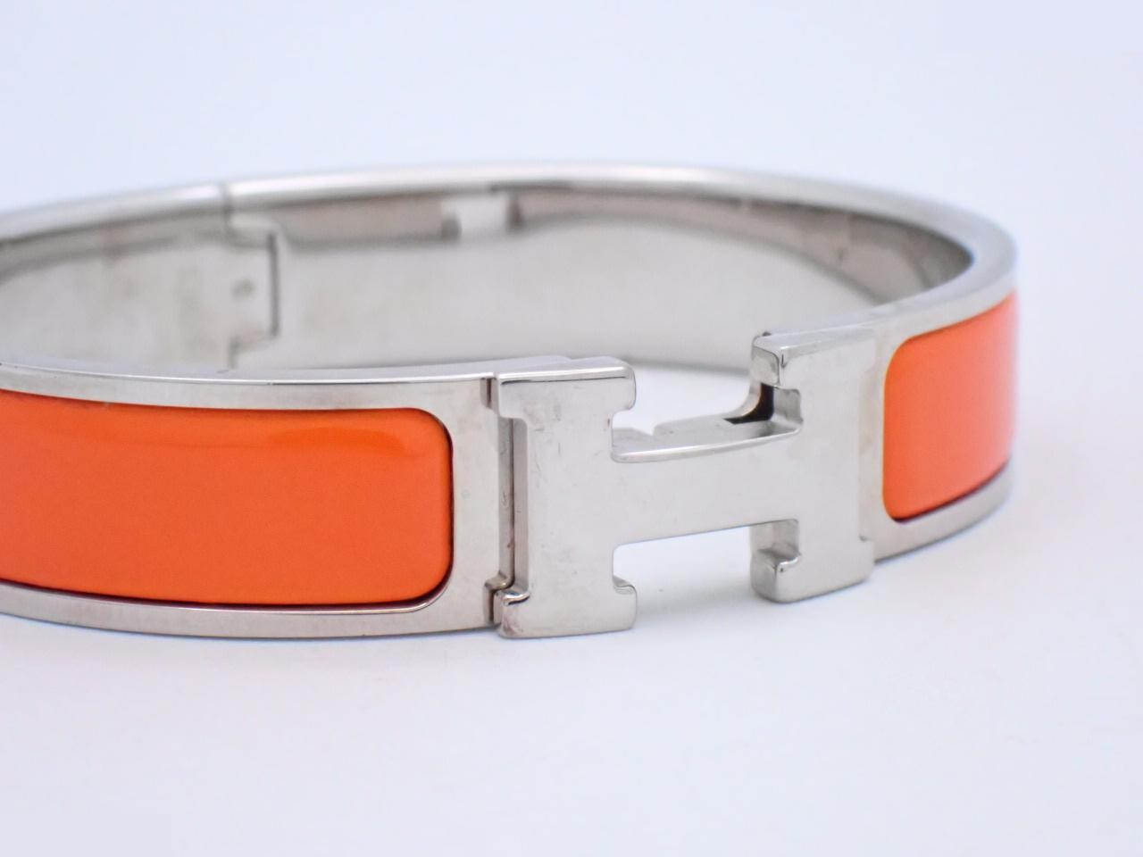 Click H Bracelet, Orange/Silver, Wrist Circumference Approx. 16cm — view 3