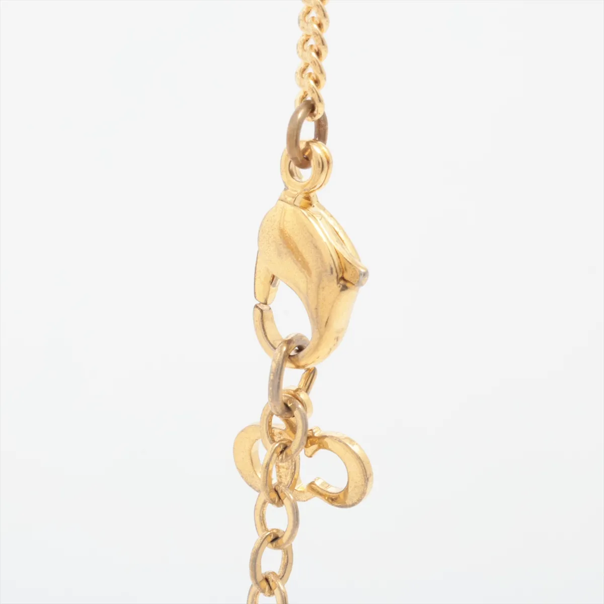 CD Logo Necklace GP x Rhinestone Gold — view 3