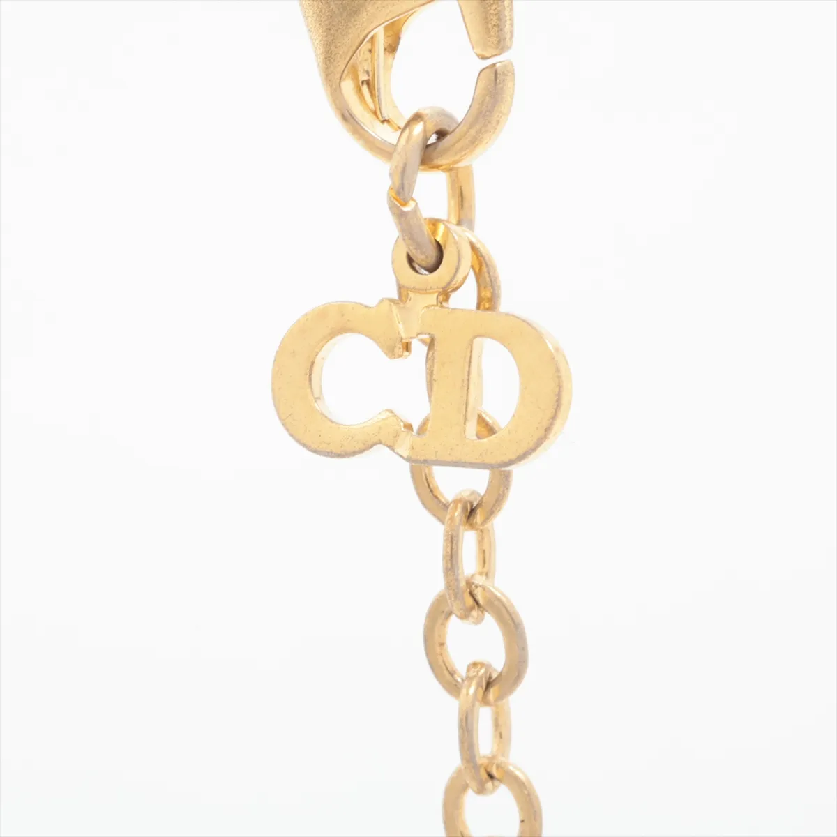 CD Logo Necklace GP x Rhinestone Gold — view 4