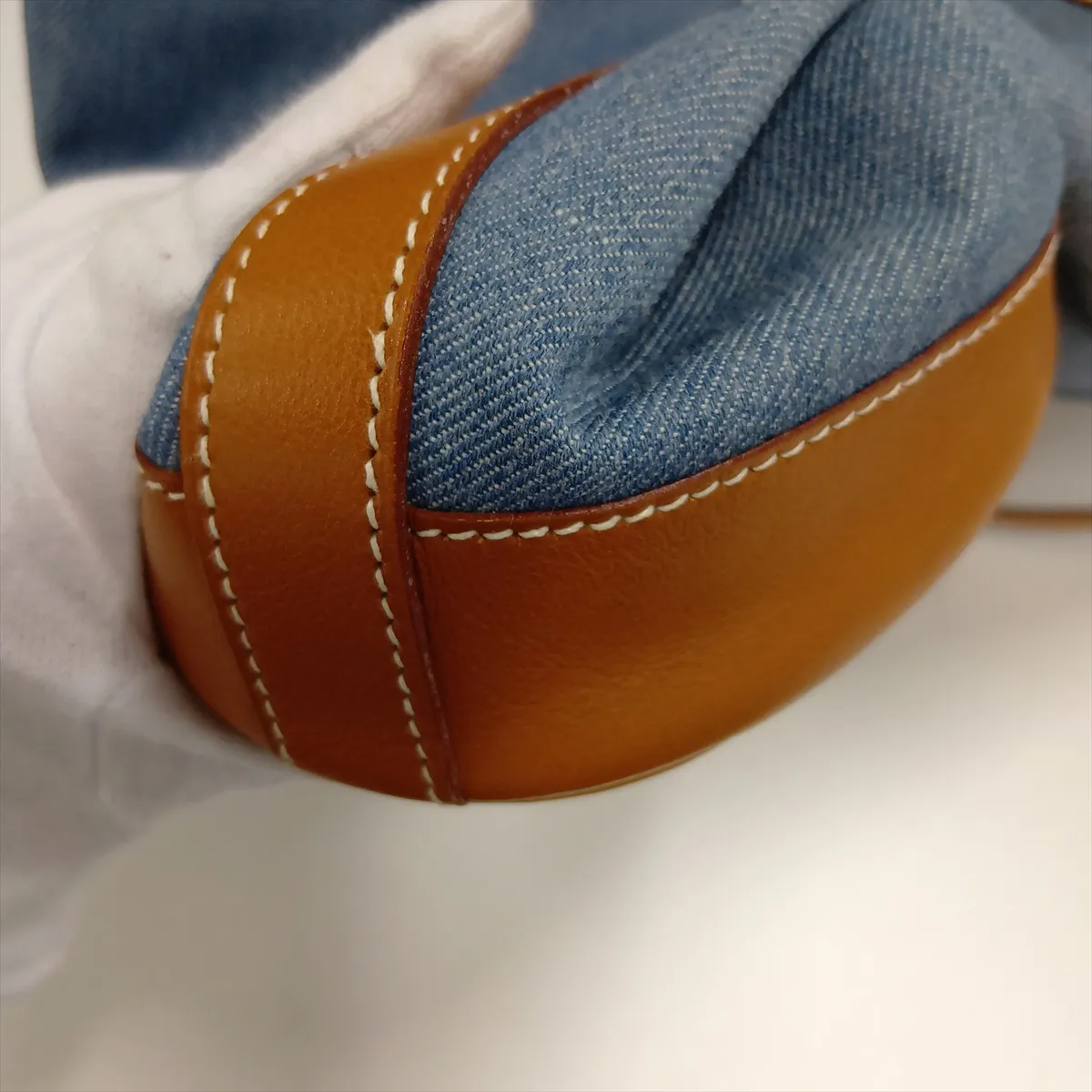 Market PM Toile Jean Leather Blue x Natural Gold Hardware Z: 1996 — view 11
