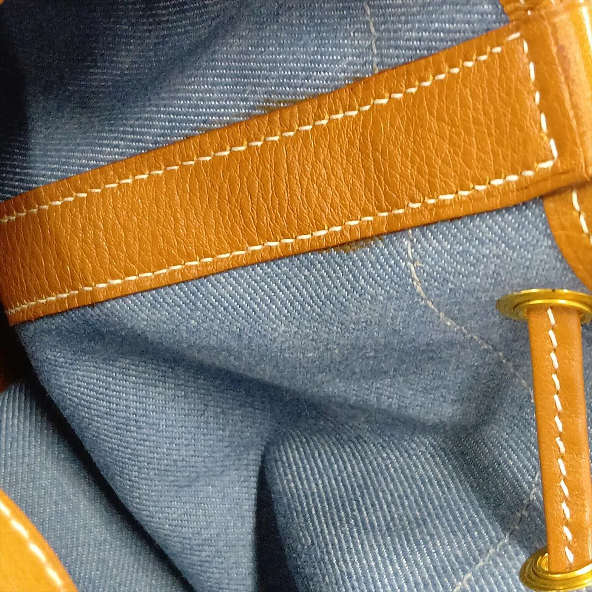 Market PM Toile Jean Leather Blue x Natural Gold Hardware Z: 1996 — view 13