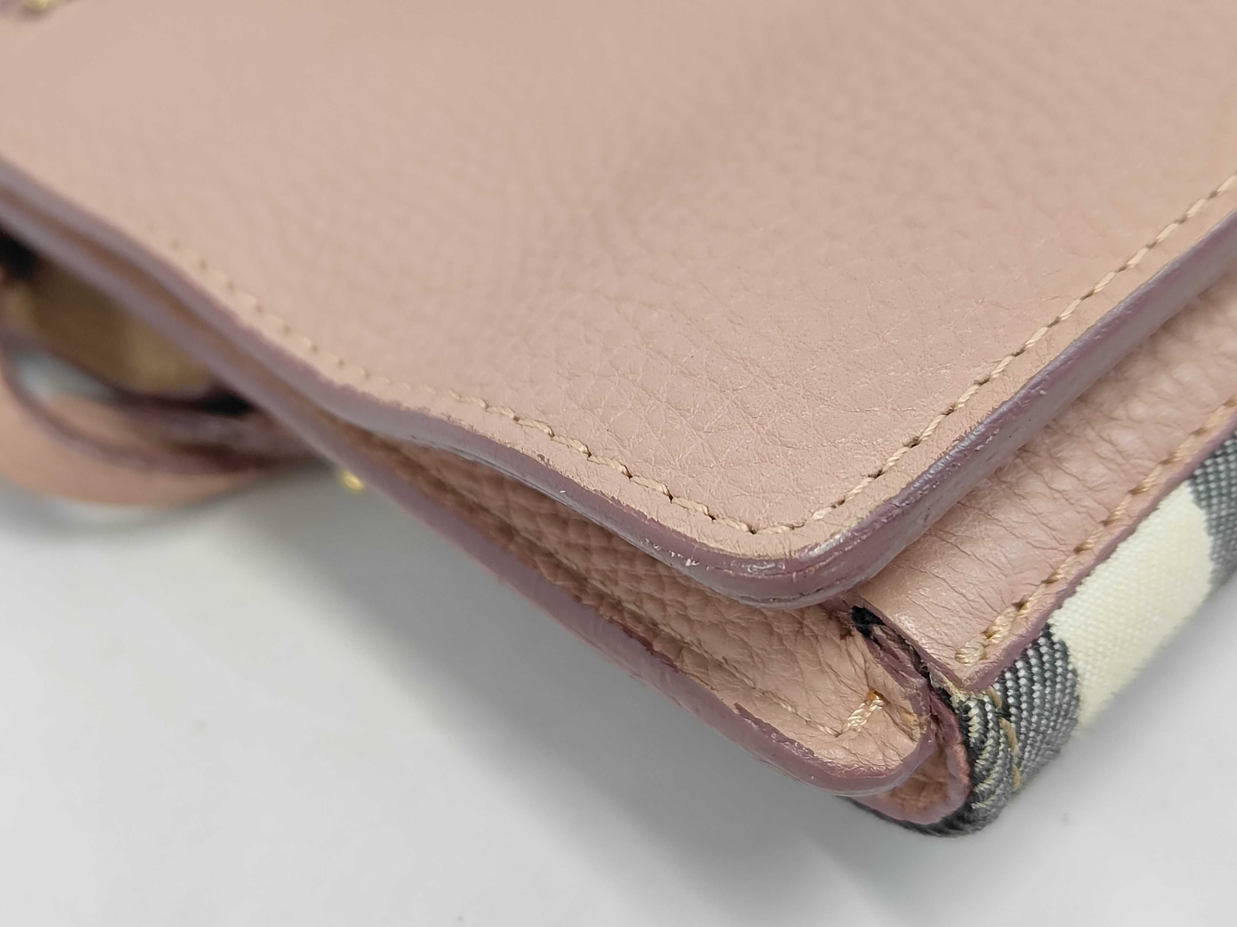 Nova Check Leather Shoulder Bag, Pink — view 4