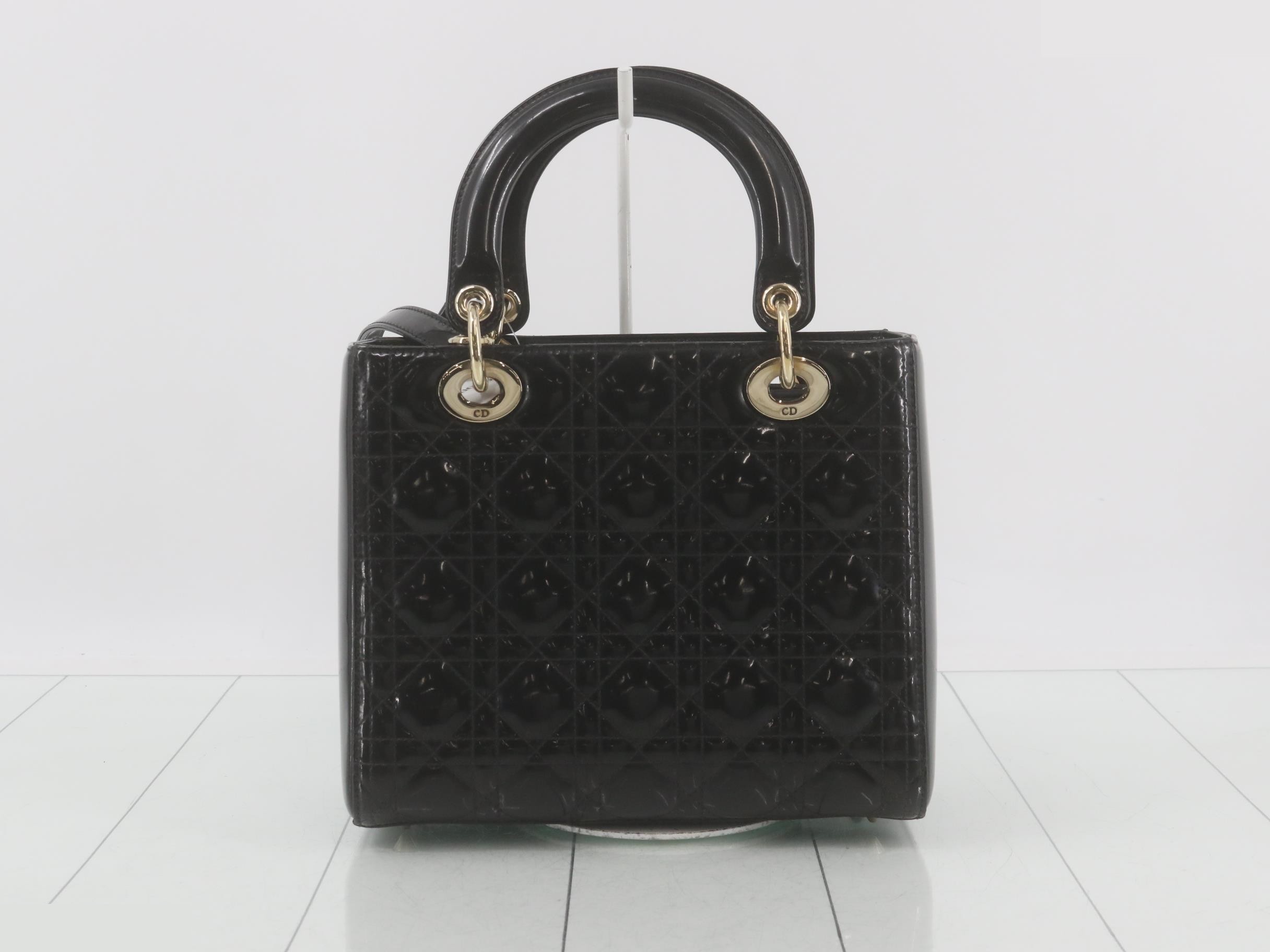 Lady Dior Black Cannage 2-Way Handbag with Strap — view 2
