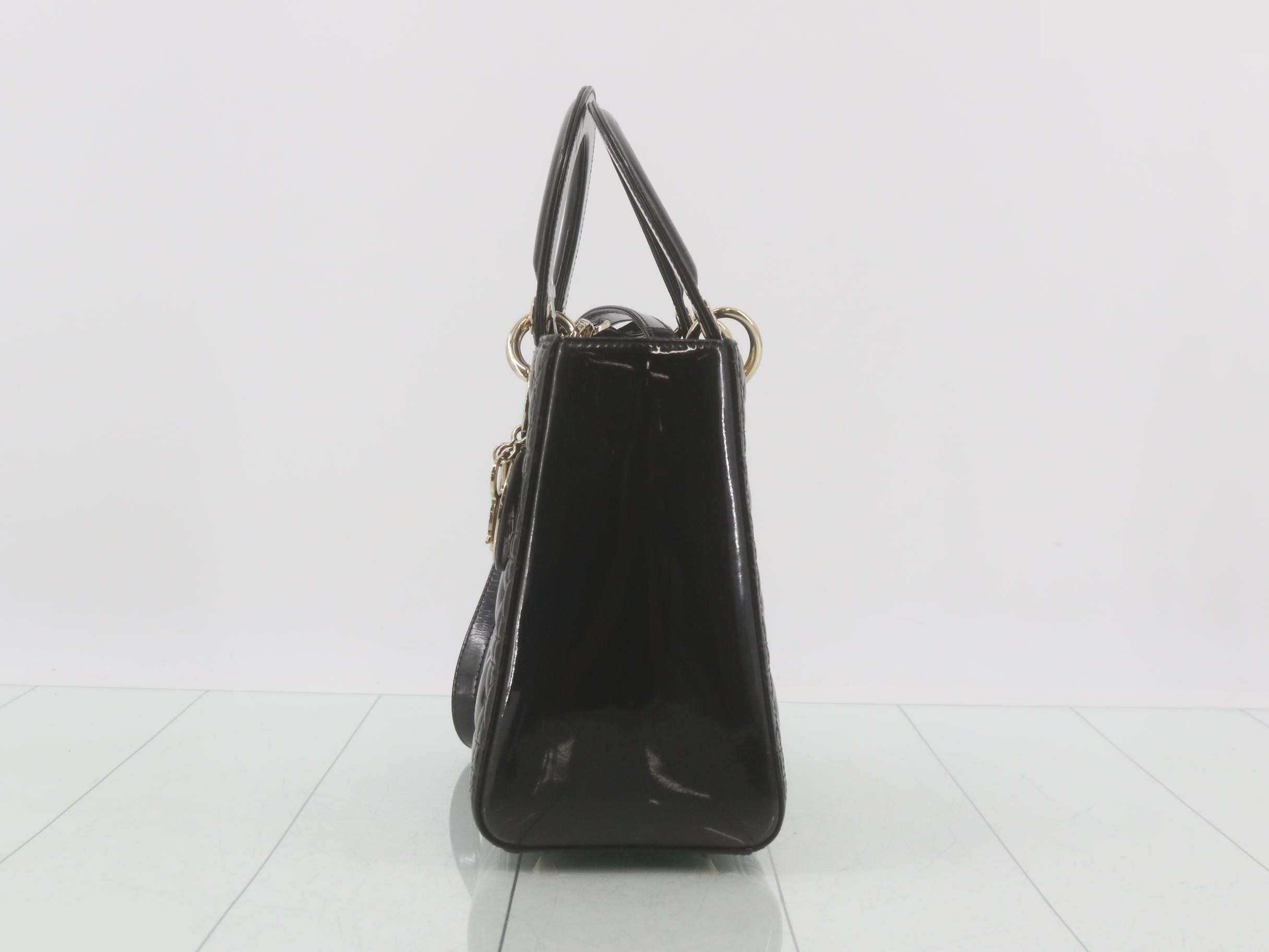 Lady Dior Black Cannage 2-Way Handbag with Strap — view 3