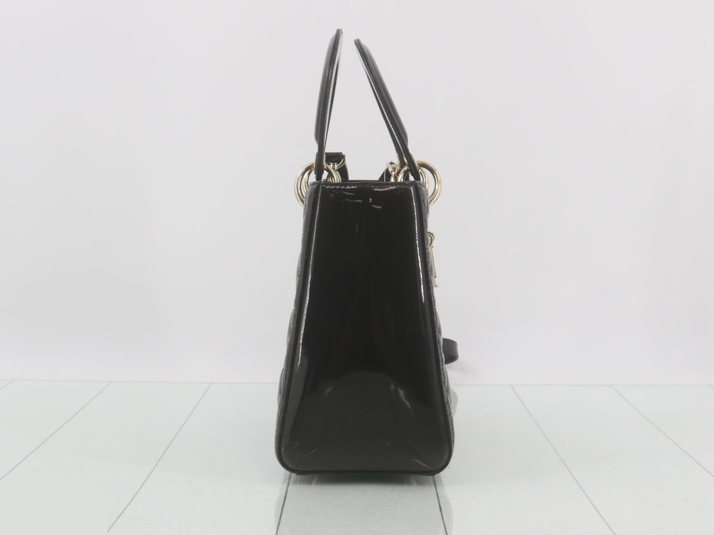 Lady Dior Black Cannage 2-Way Handbag with Strap — view 4