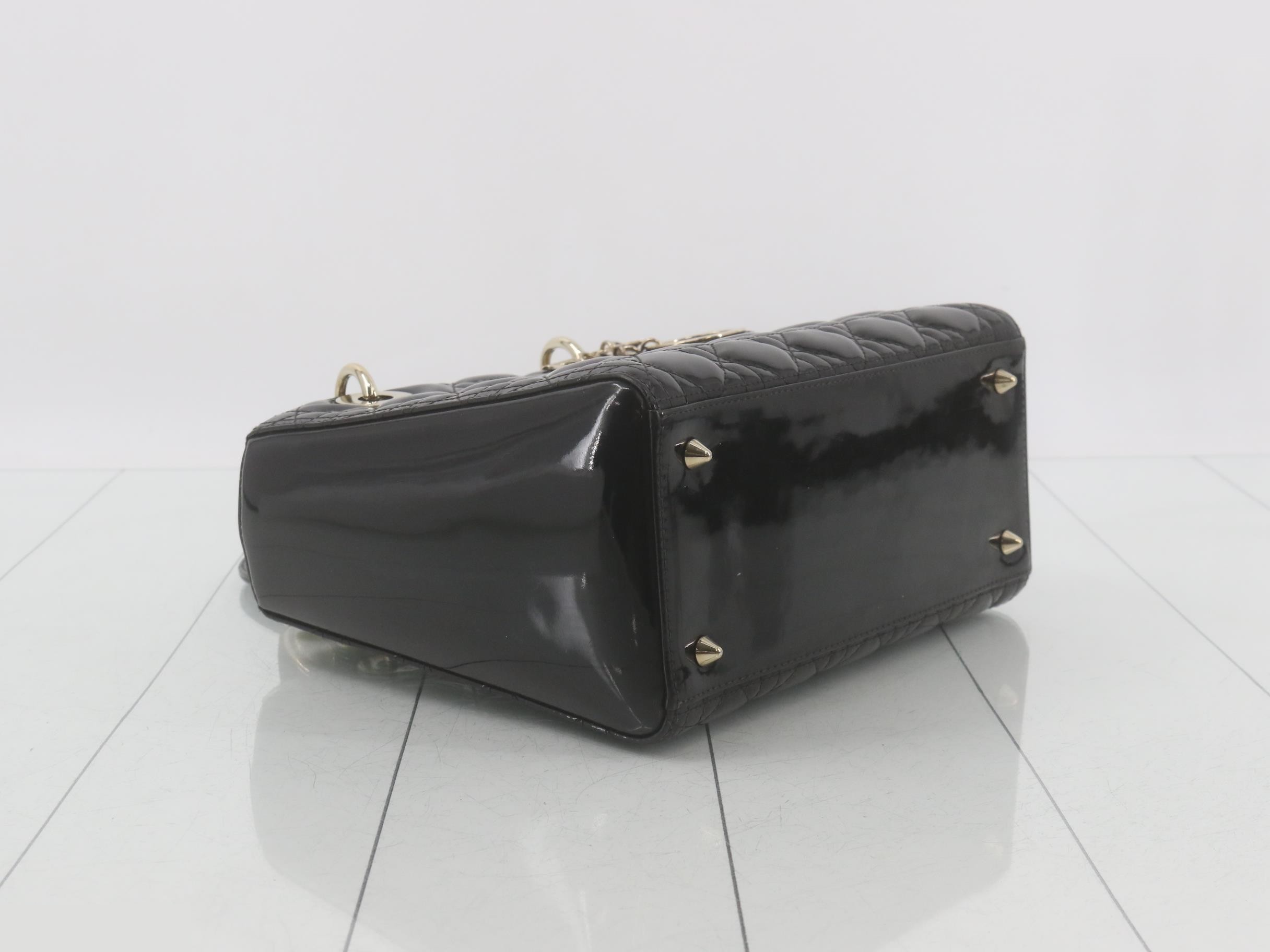 Lady Dior Black Cannage 2-Way Handbag with Strap — view 5